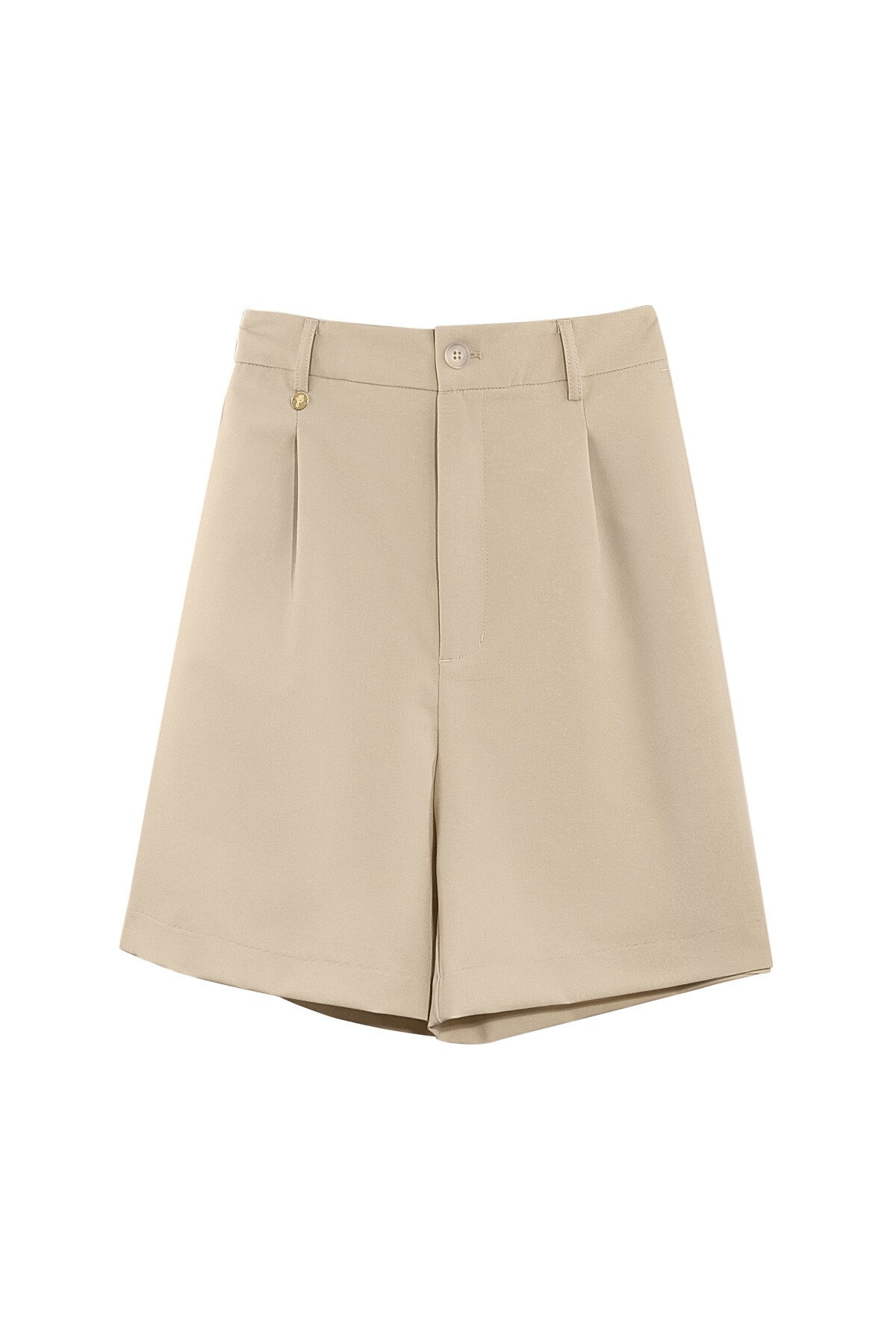 Shorts with pleats - beige  