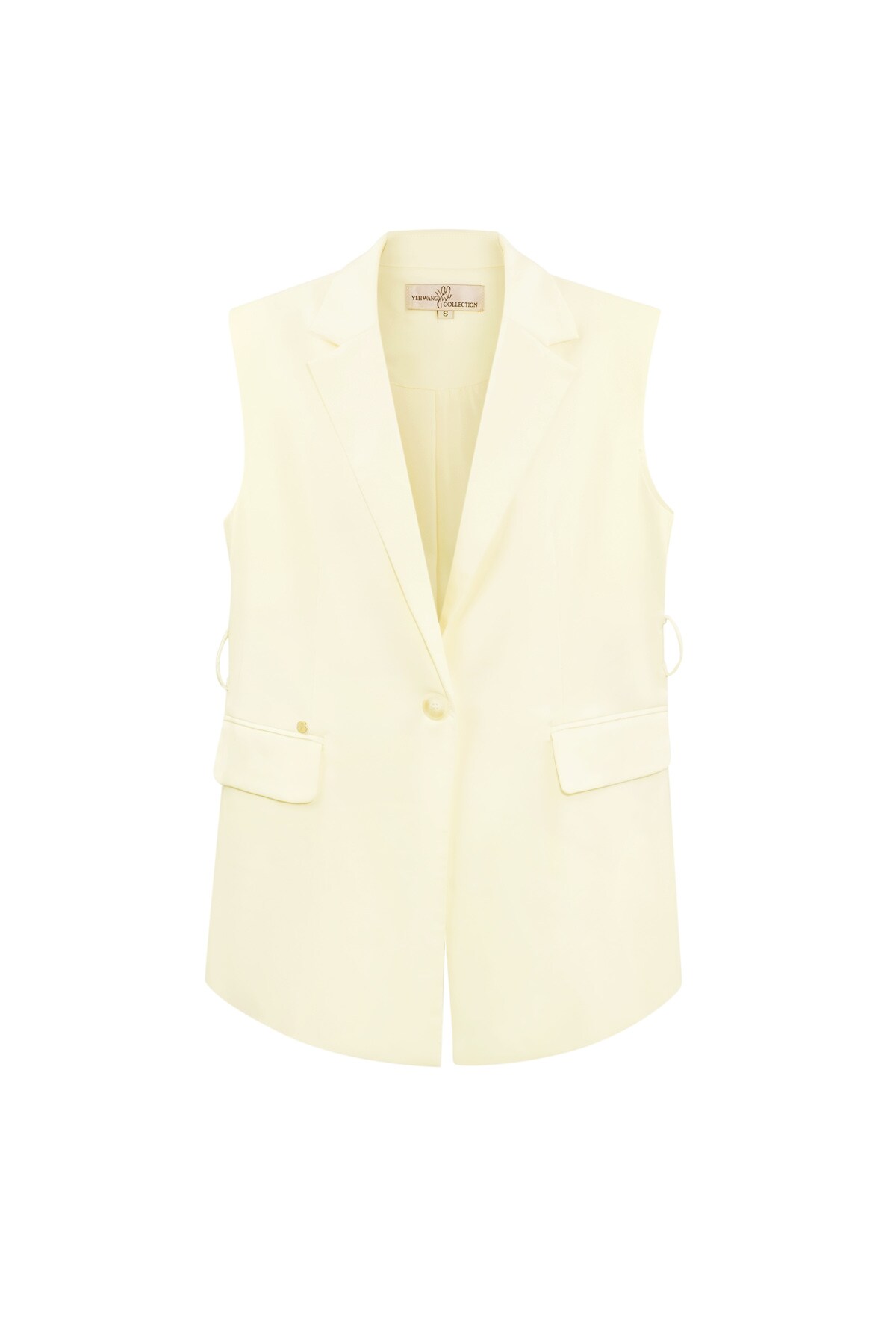 Waistcoat with elastic belt - cream h5 Picture7