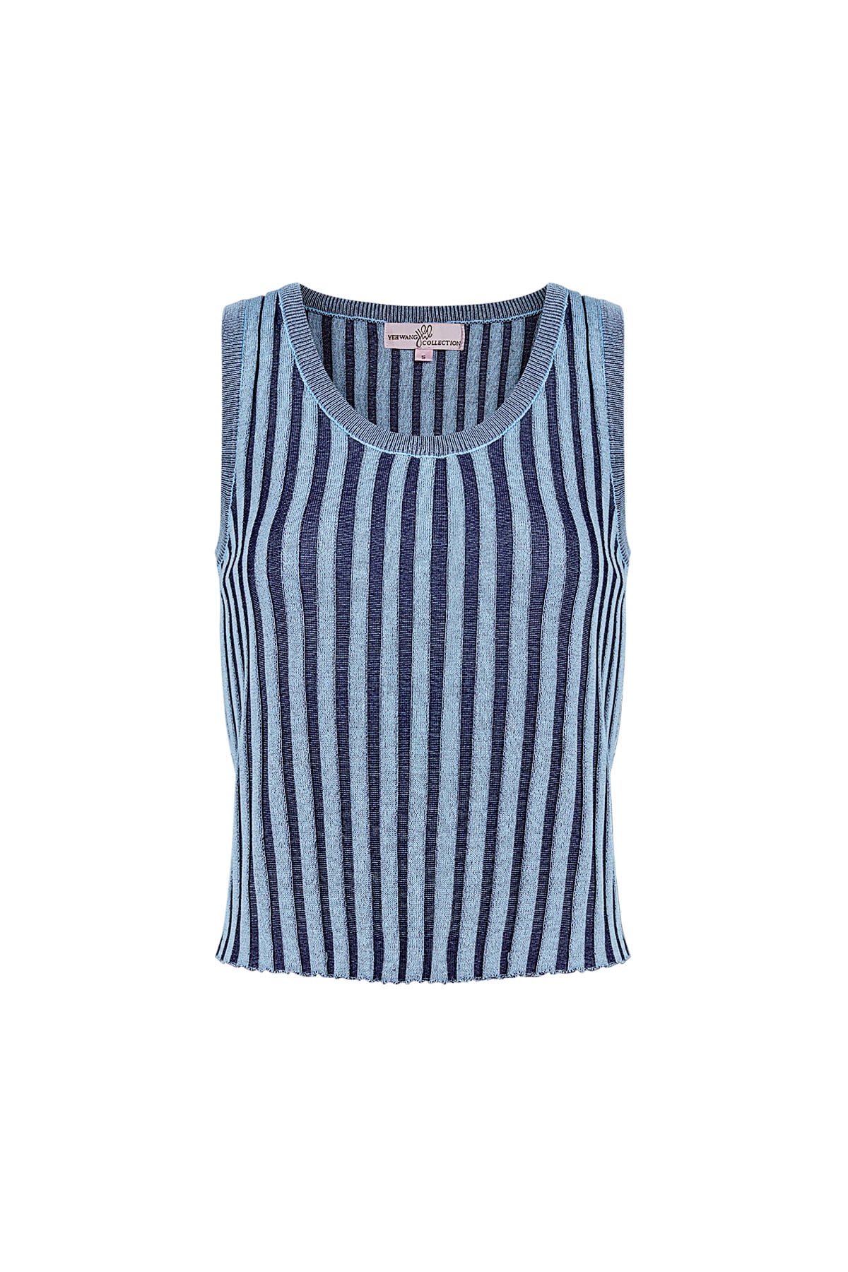 Sleeveless, striped top medium – blue