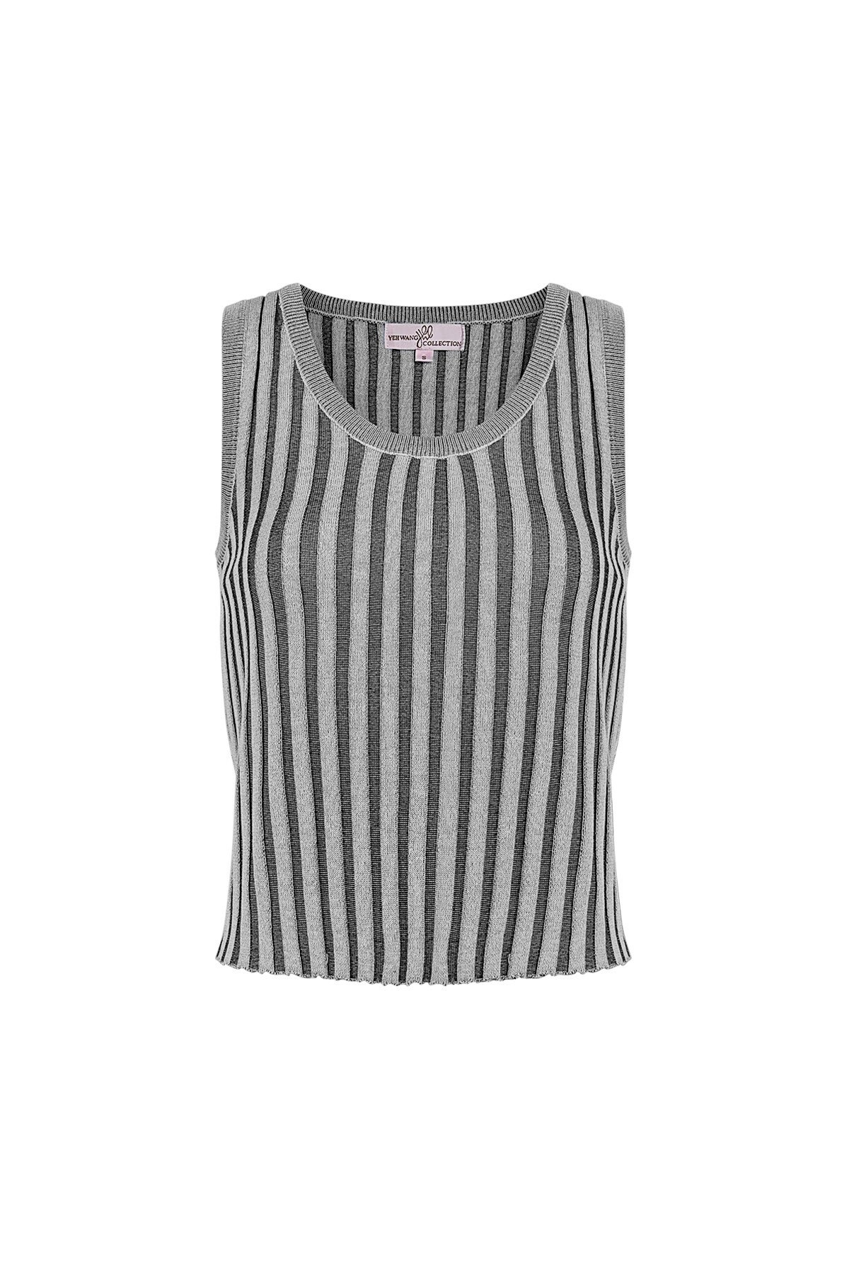 Sleeveless, striped top small – gray h5 