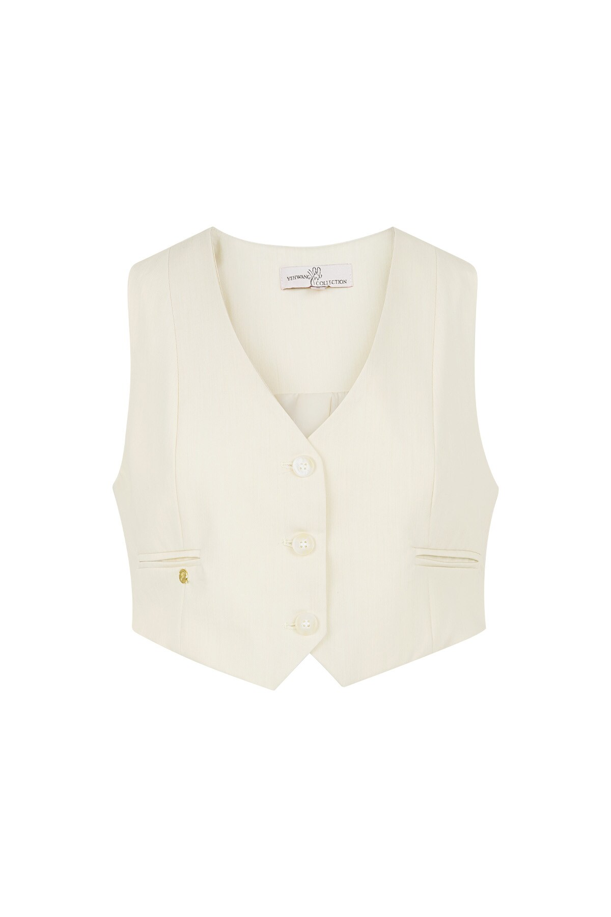 Cropped waistcoat - off-white  