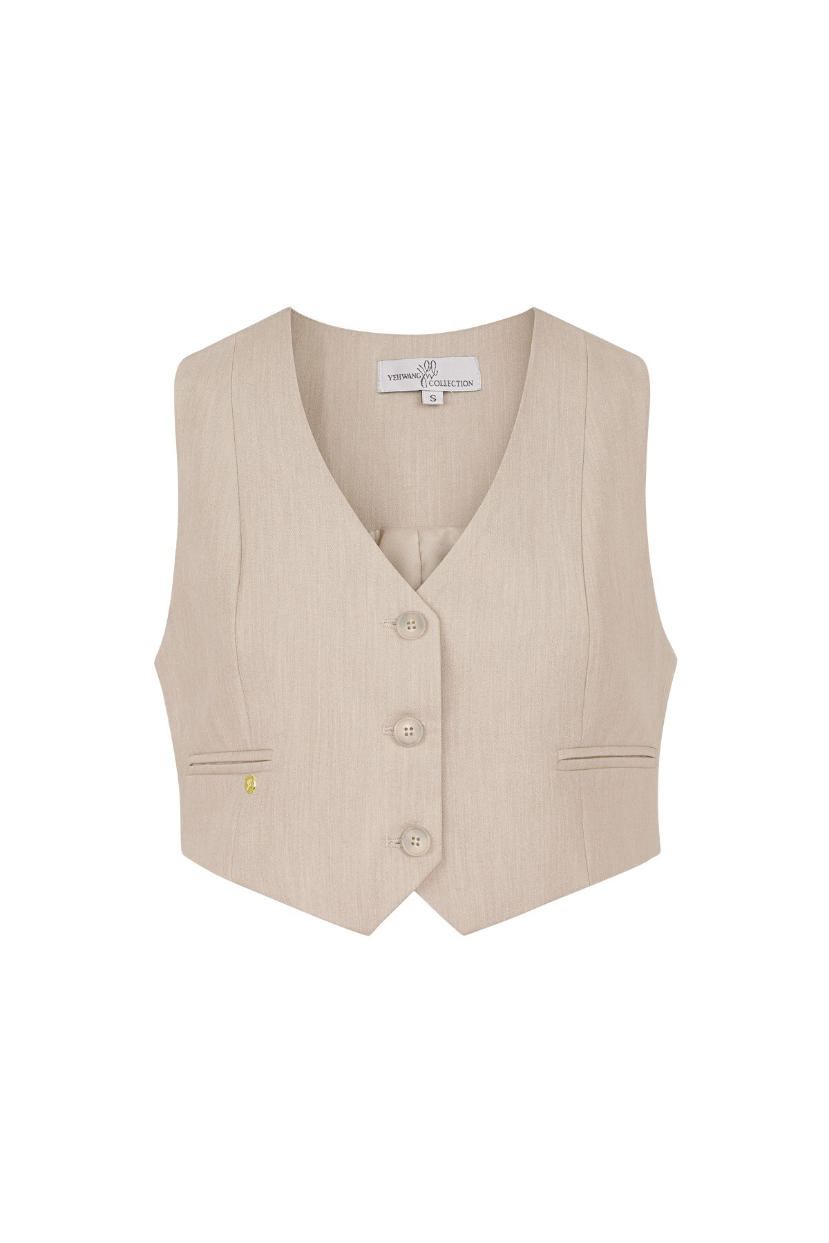 Cropped waistcoat - sand  h5 