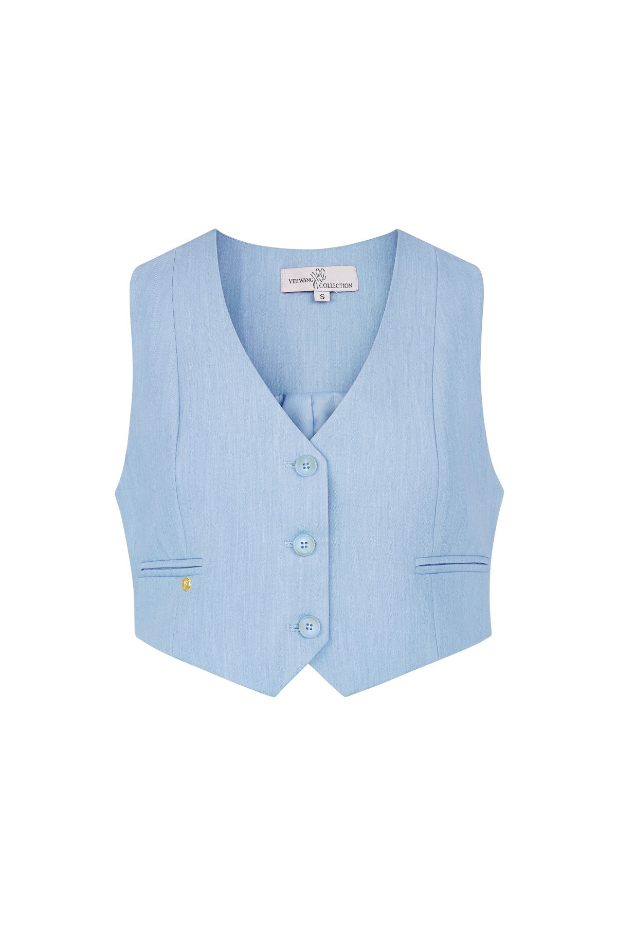 Cropped waistcoat - light blue  h5 