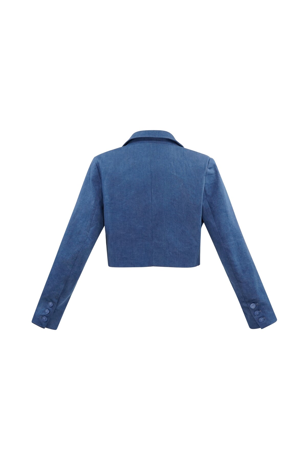 Denim cropped blazer - blue  h5 Picture7