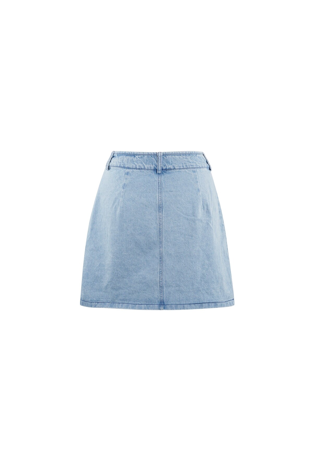 Denim skirt with pockets - blue h5 Picture7