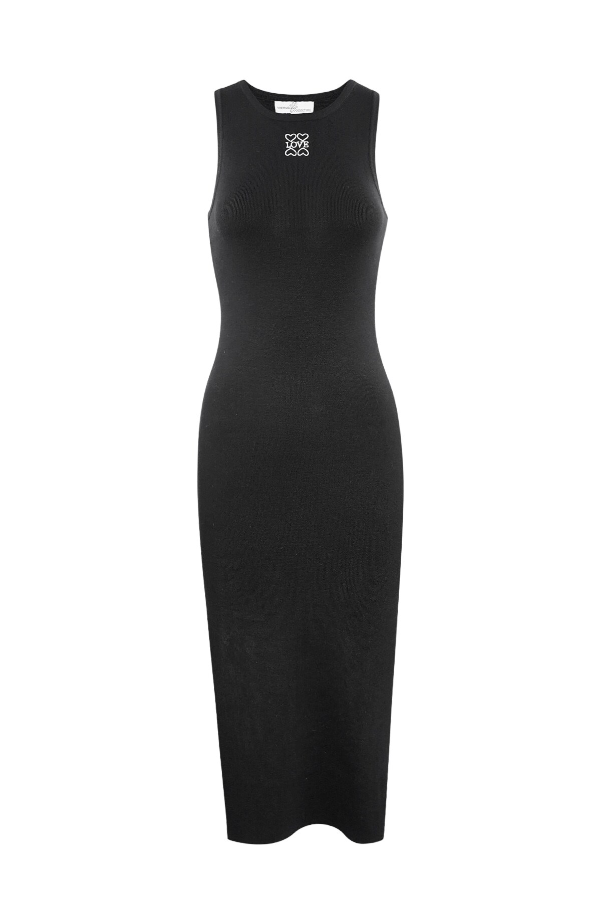 Long knitted dress love - black h5 