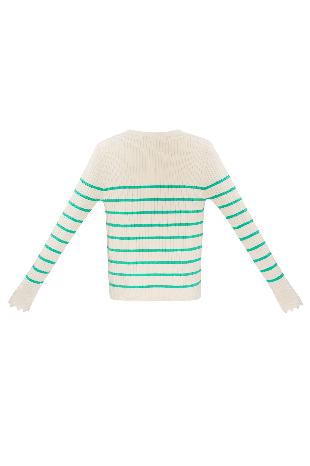 Striped sweater with v-neck - green  Picture8