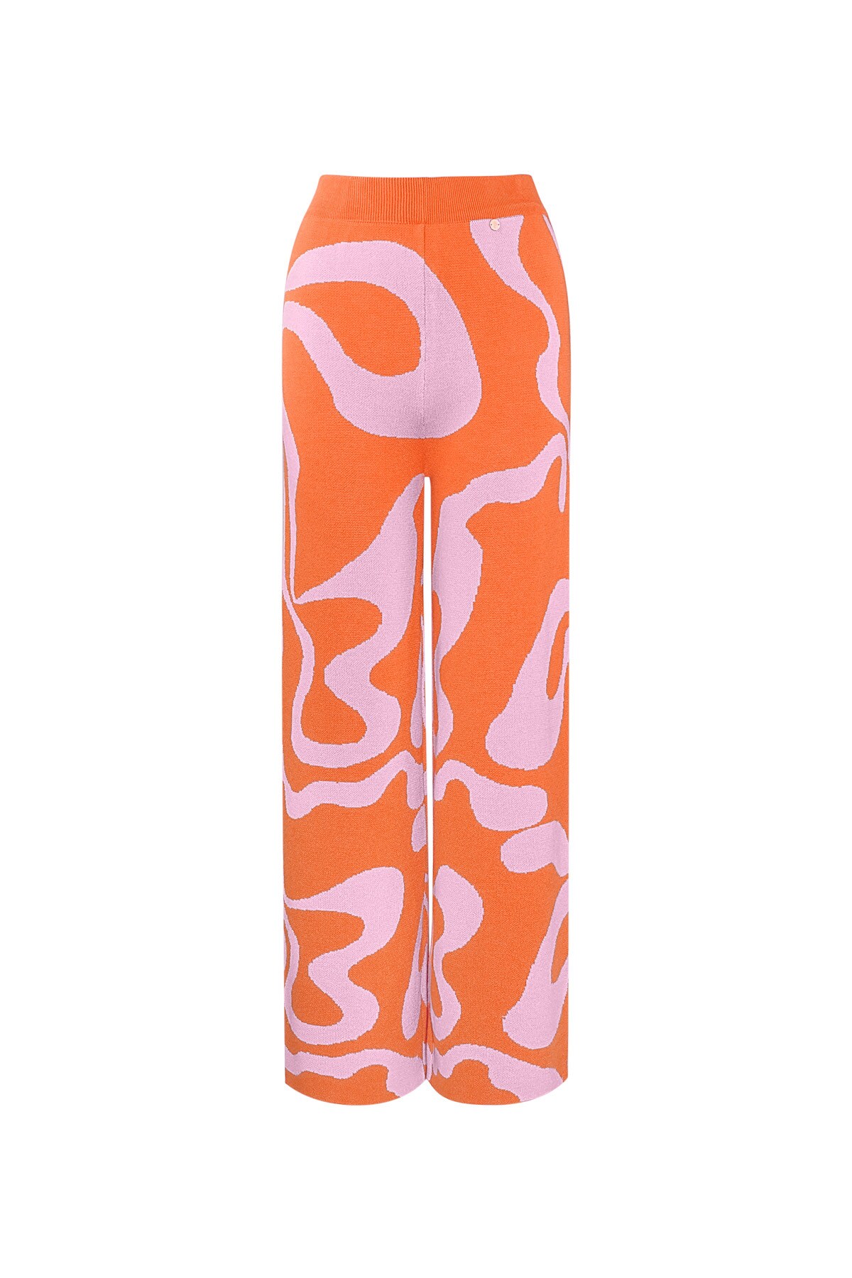 Trousers organic stripes print - orange and pink h5 