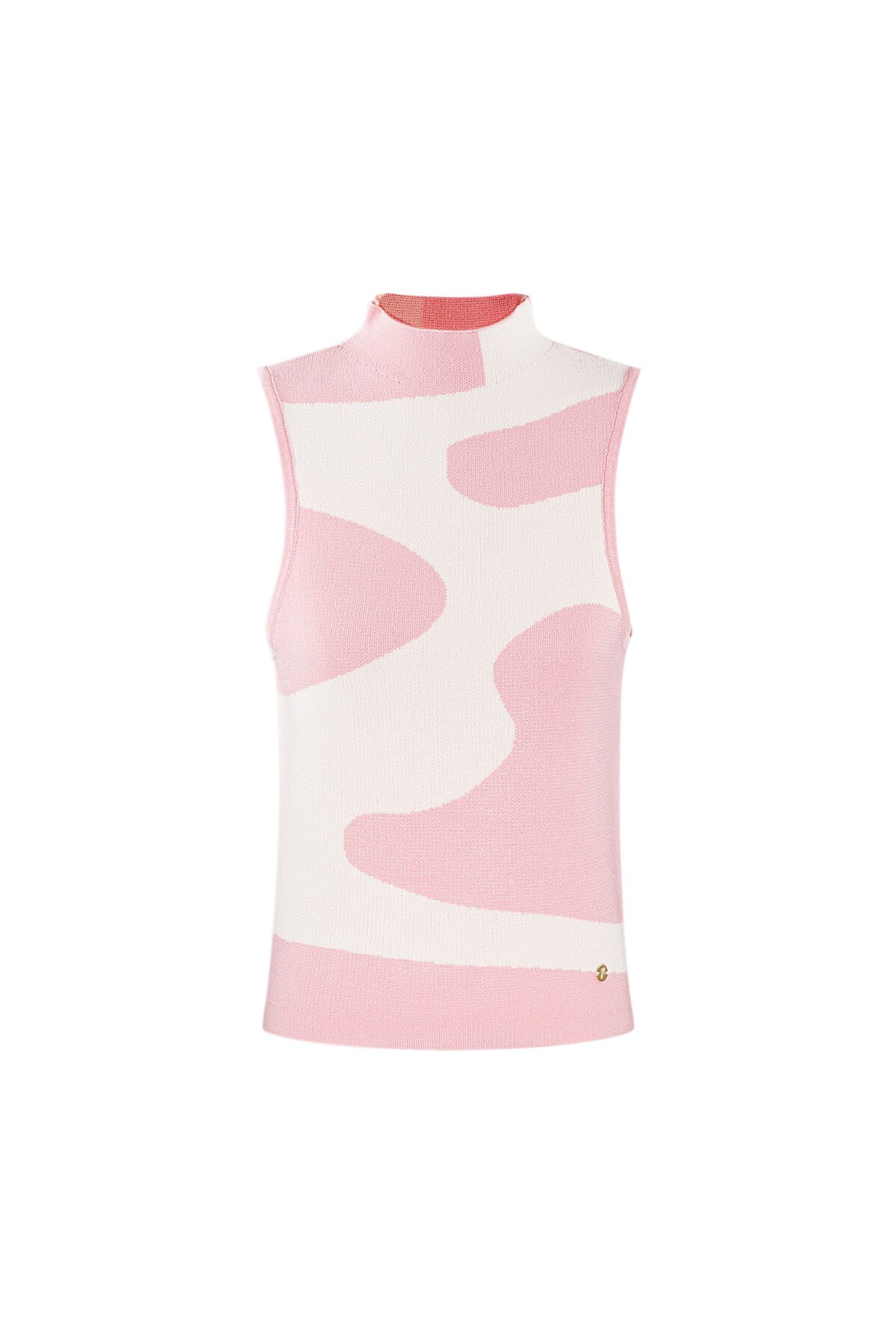 Sleeveless top organic stripes - pink white h5 