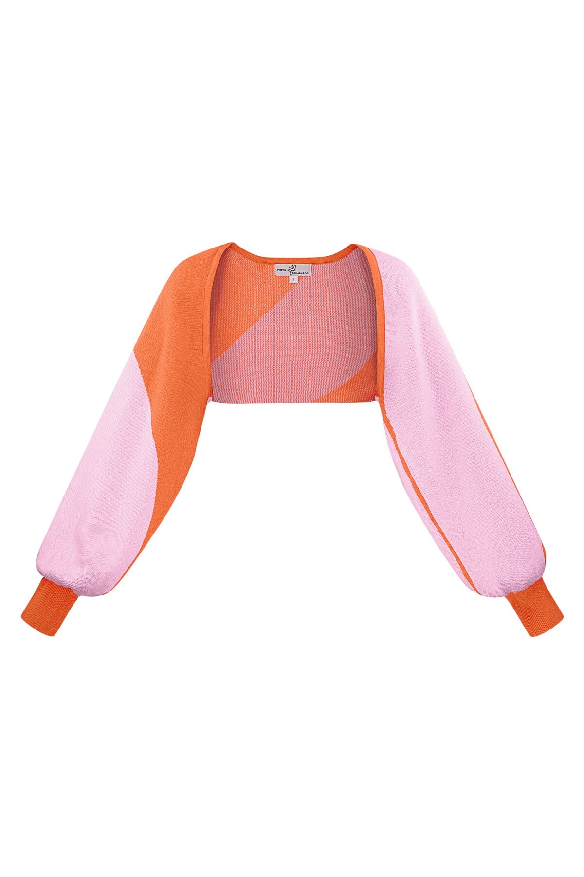 Cardigan organic stripes print - pink orange h5 