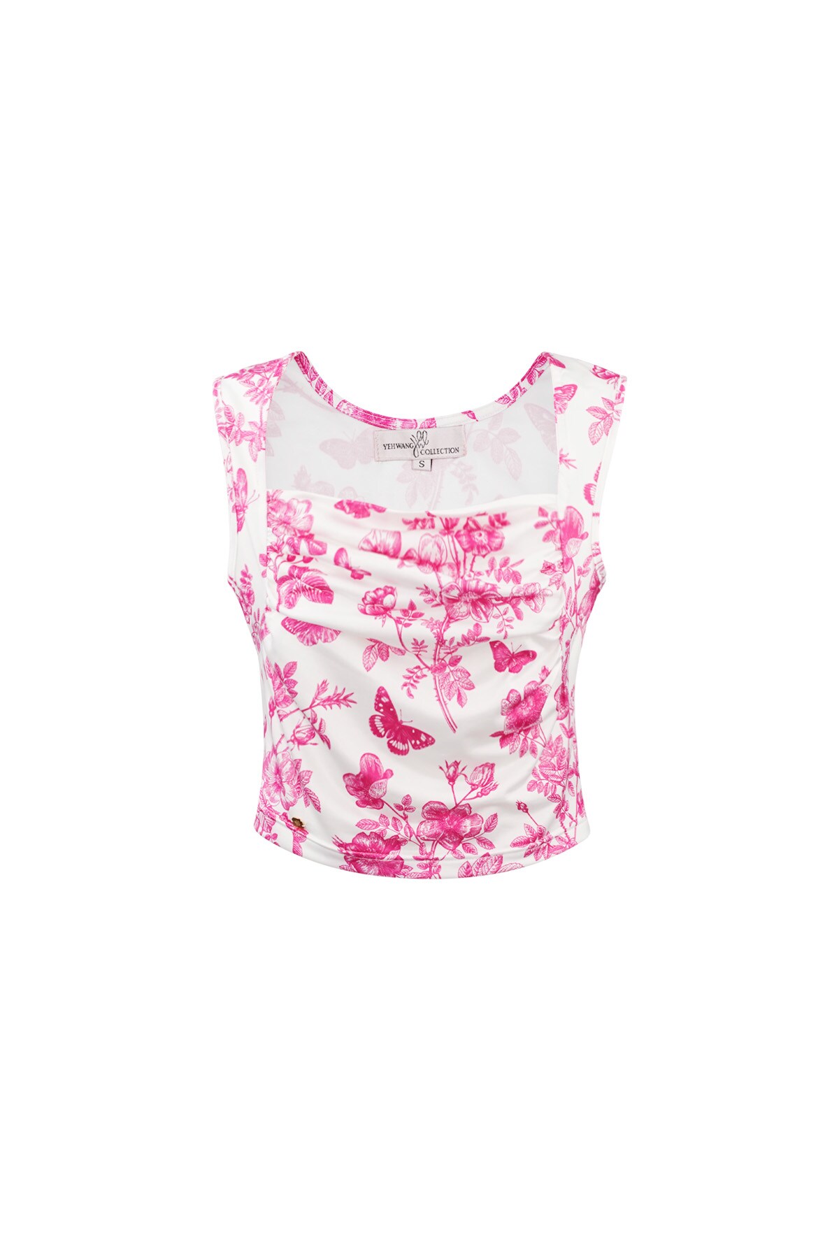 Flower butterfly top - fuchsia  