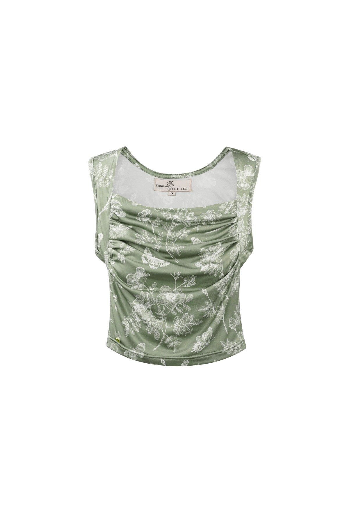 Flower butterfly top - green  h5 