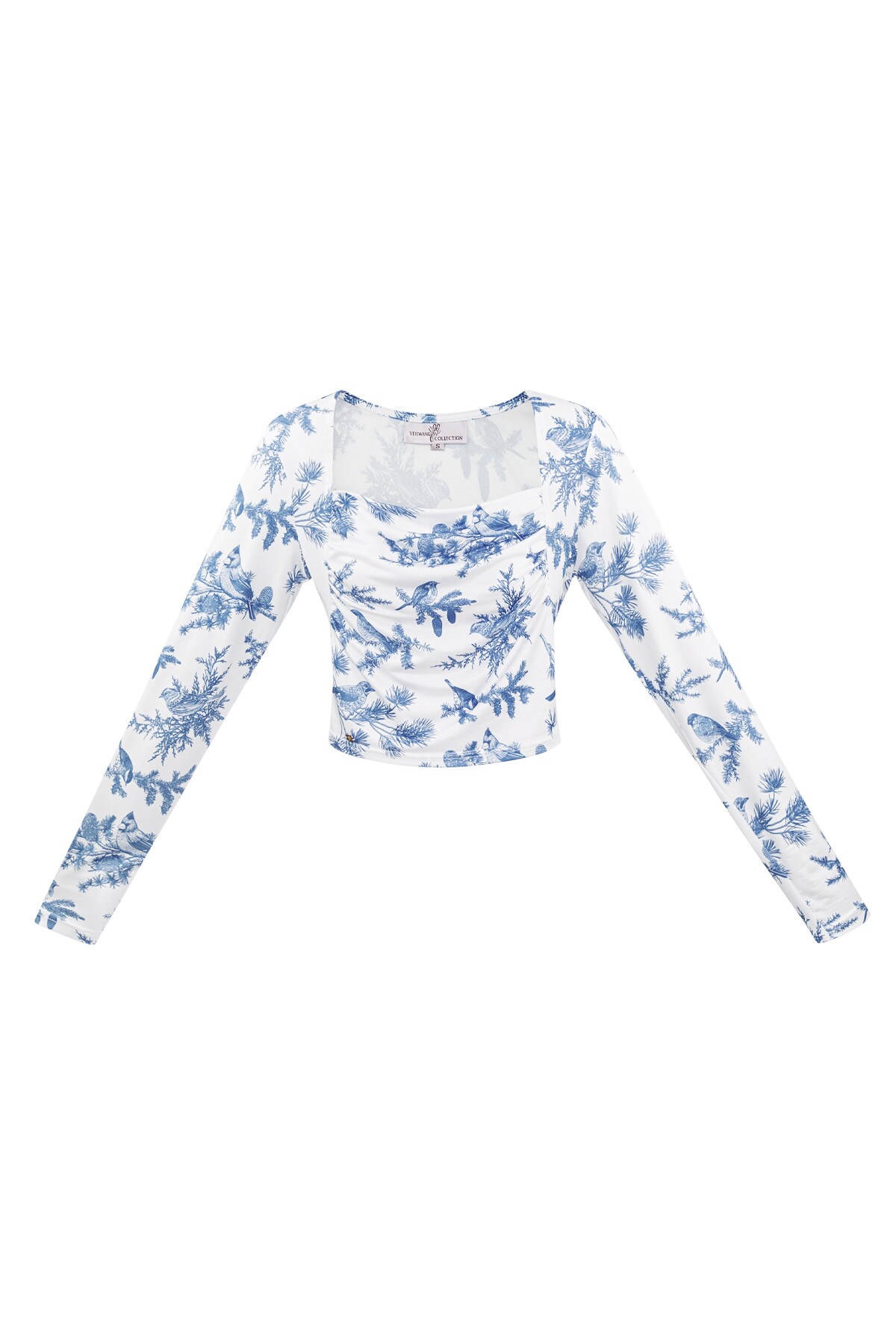 Long sleeve flower top - blue  h5 