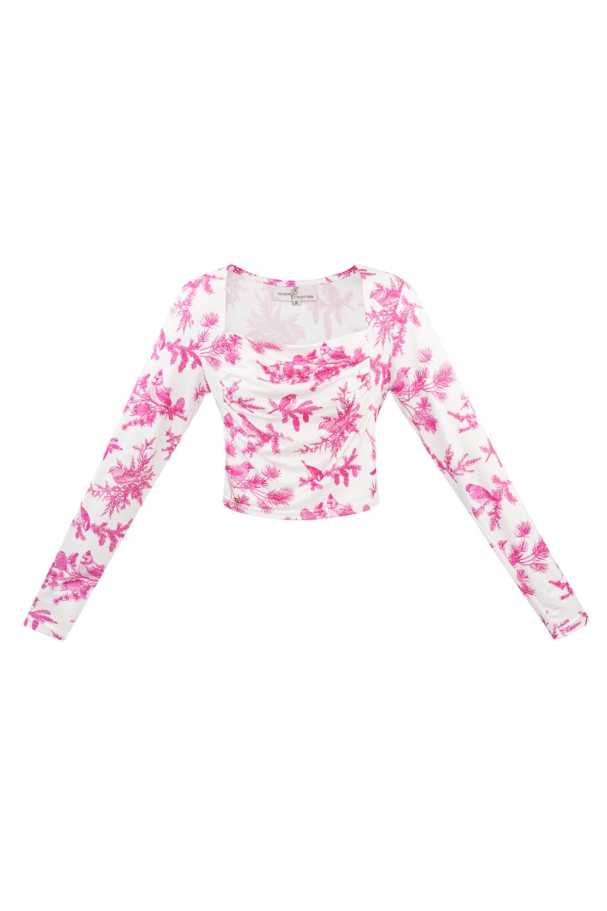 Long sleeve flower top - fuchsia h5 