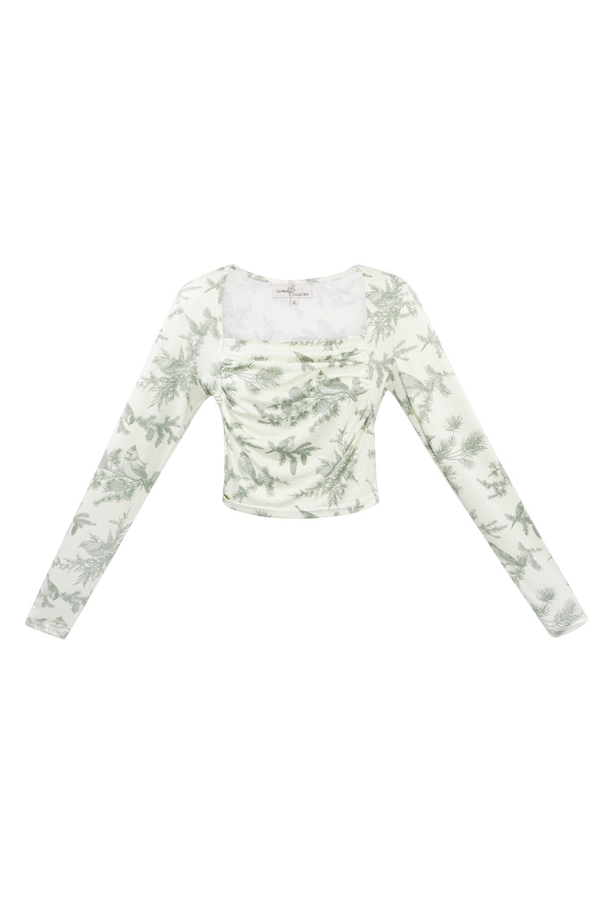 Long sleeve flower top - green  h5 