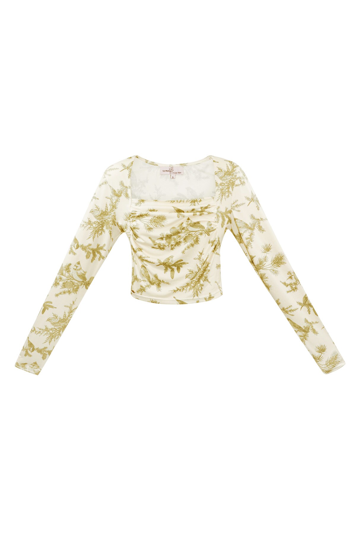 Long sleeve flower top - beige  h5 