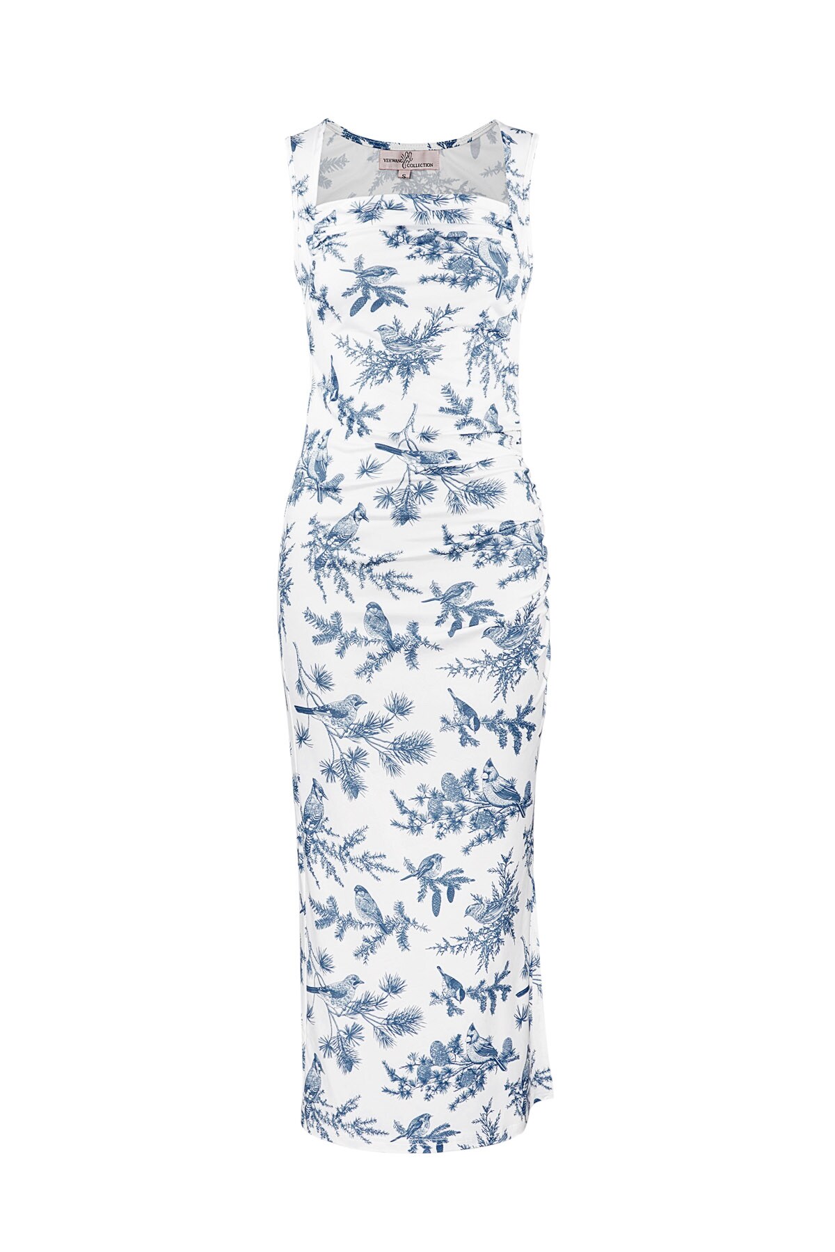 Flowery long dress - blue h5 