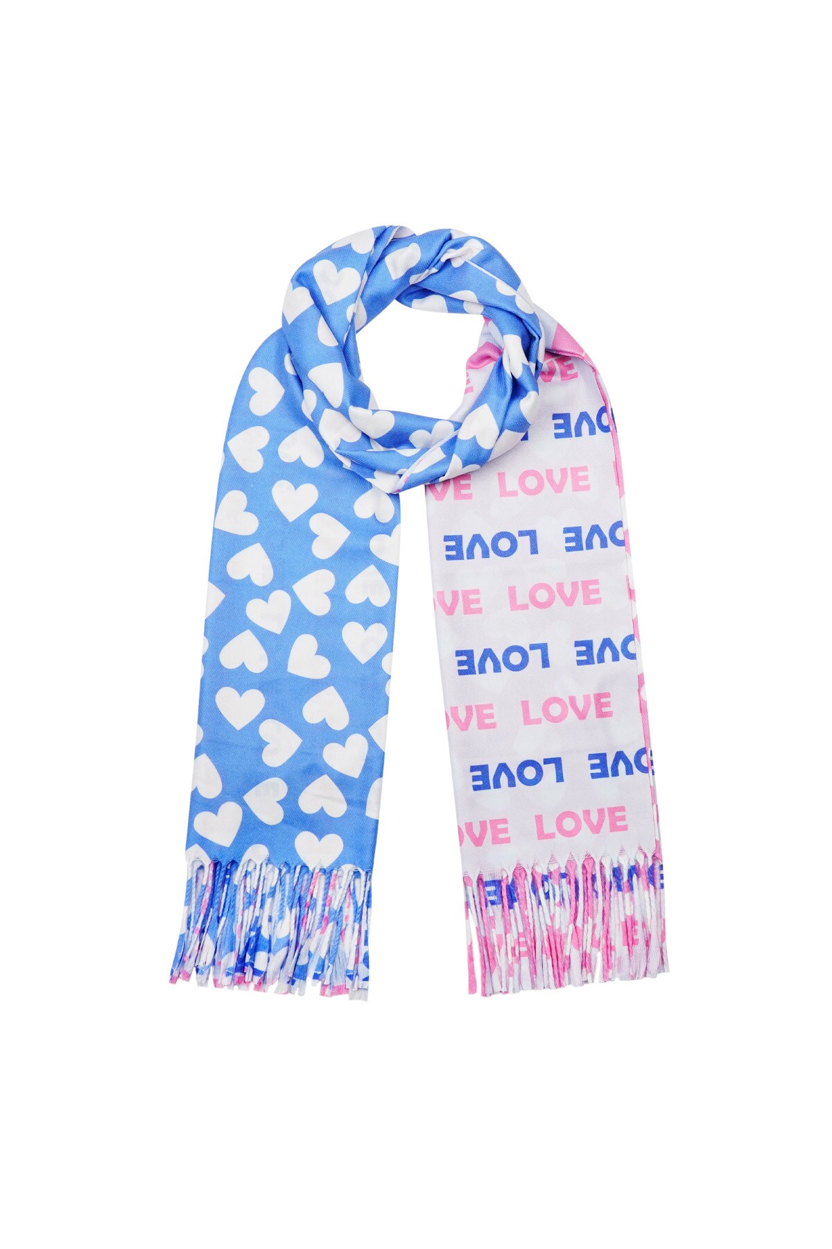 Scarf with double print - pink-blue h5 Picture5