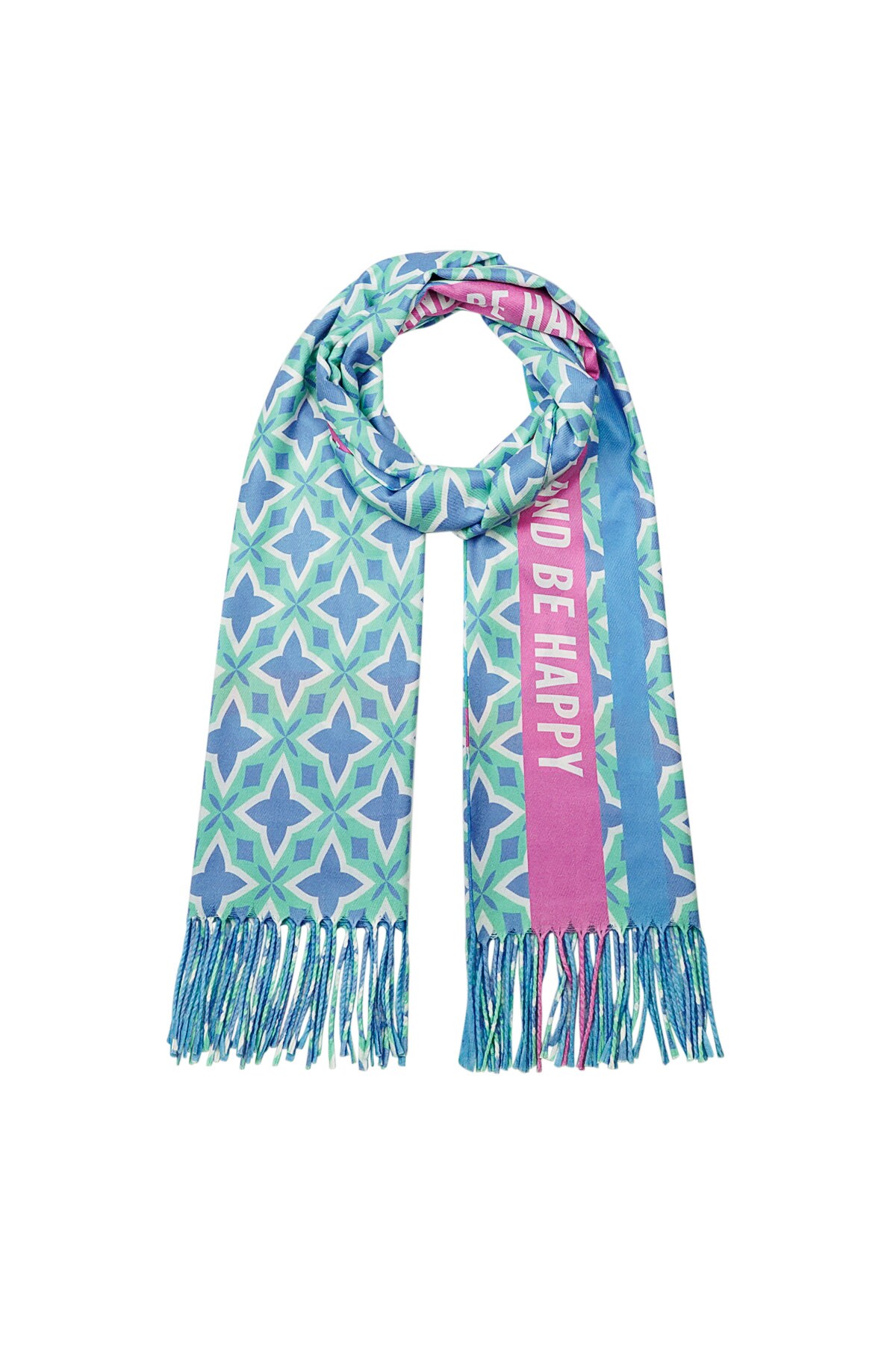 Scarf colorful pattern - blue-green h5 