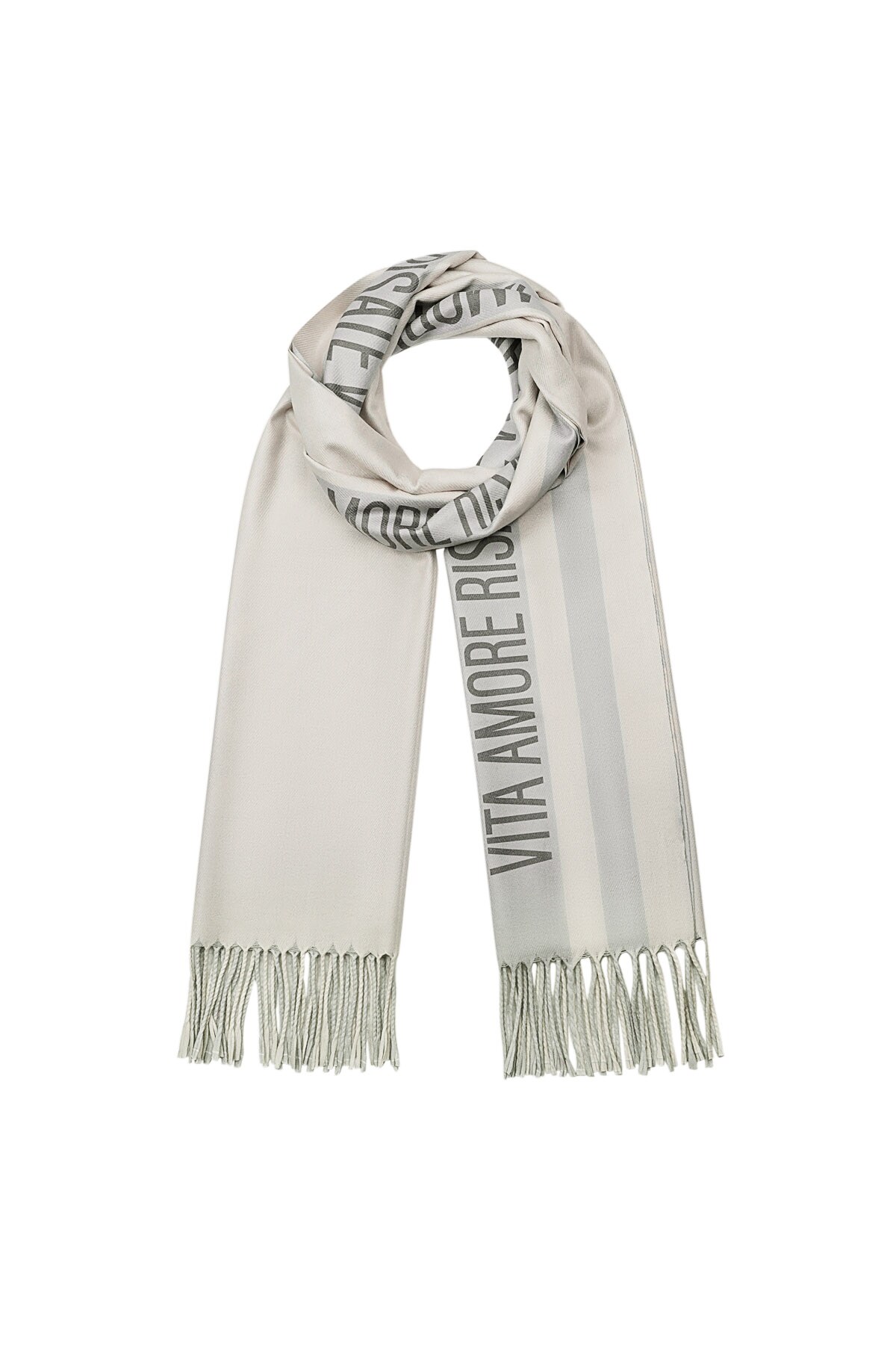 Scarf with text - gray 