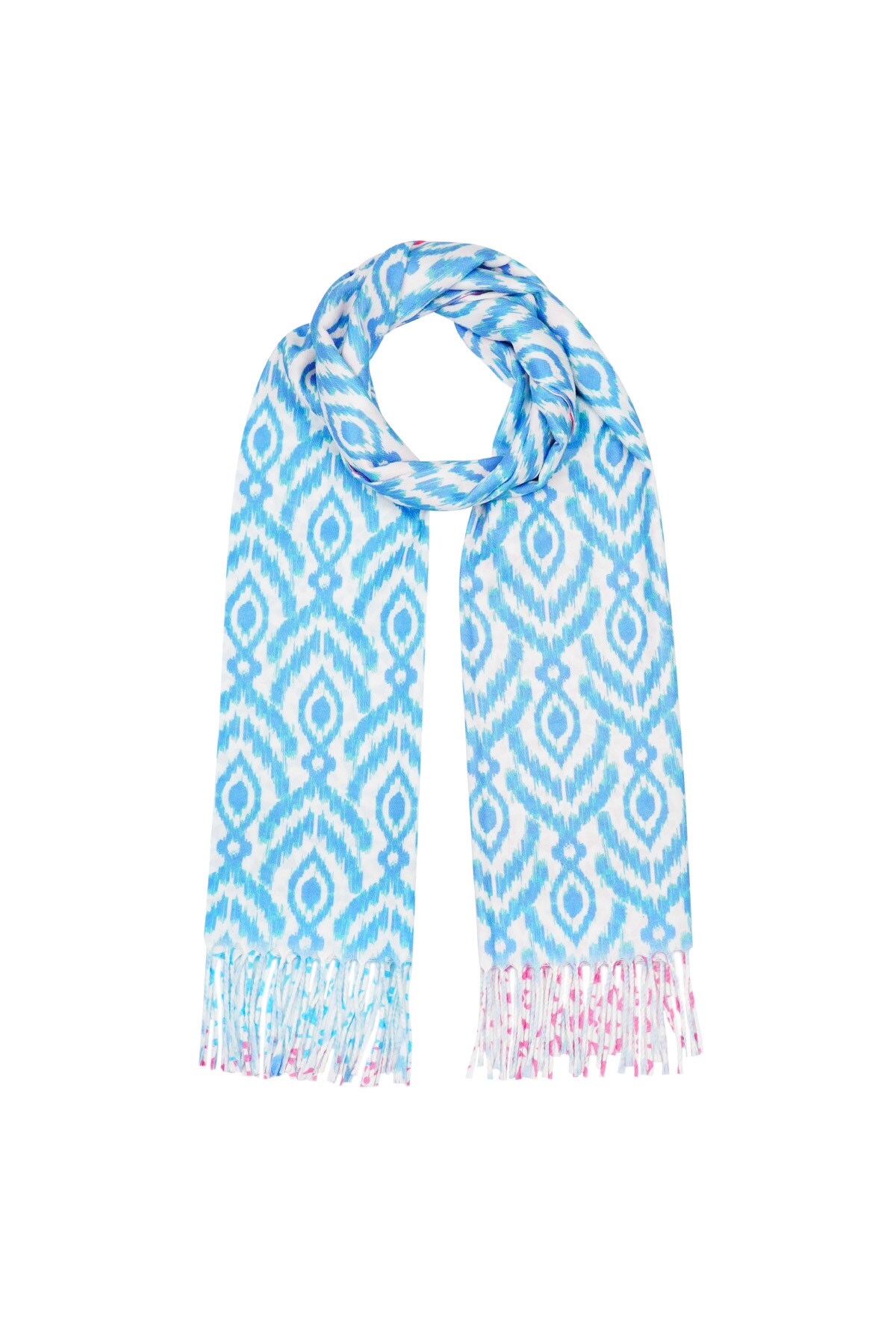 scarf flower pattern - blue-pink h5 Picture4