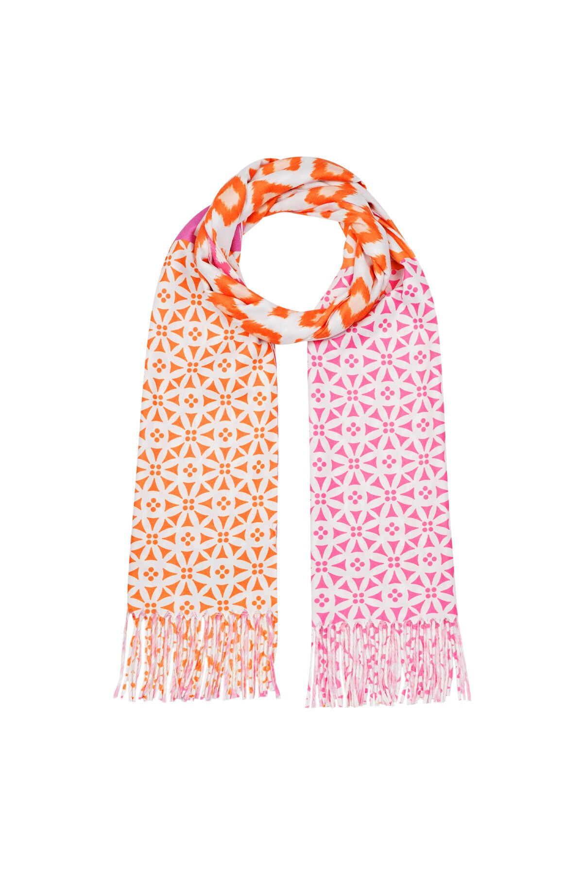 scarf flower pattern - orange-pink h5 