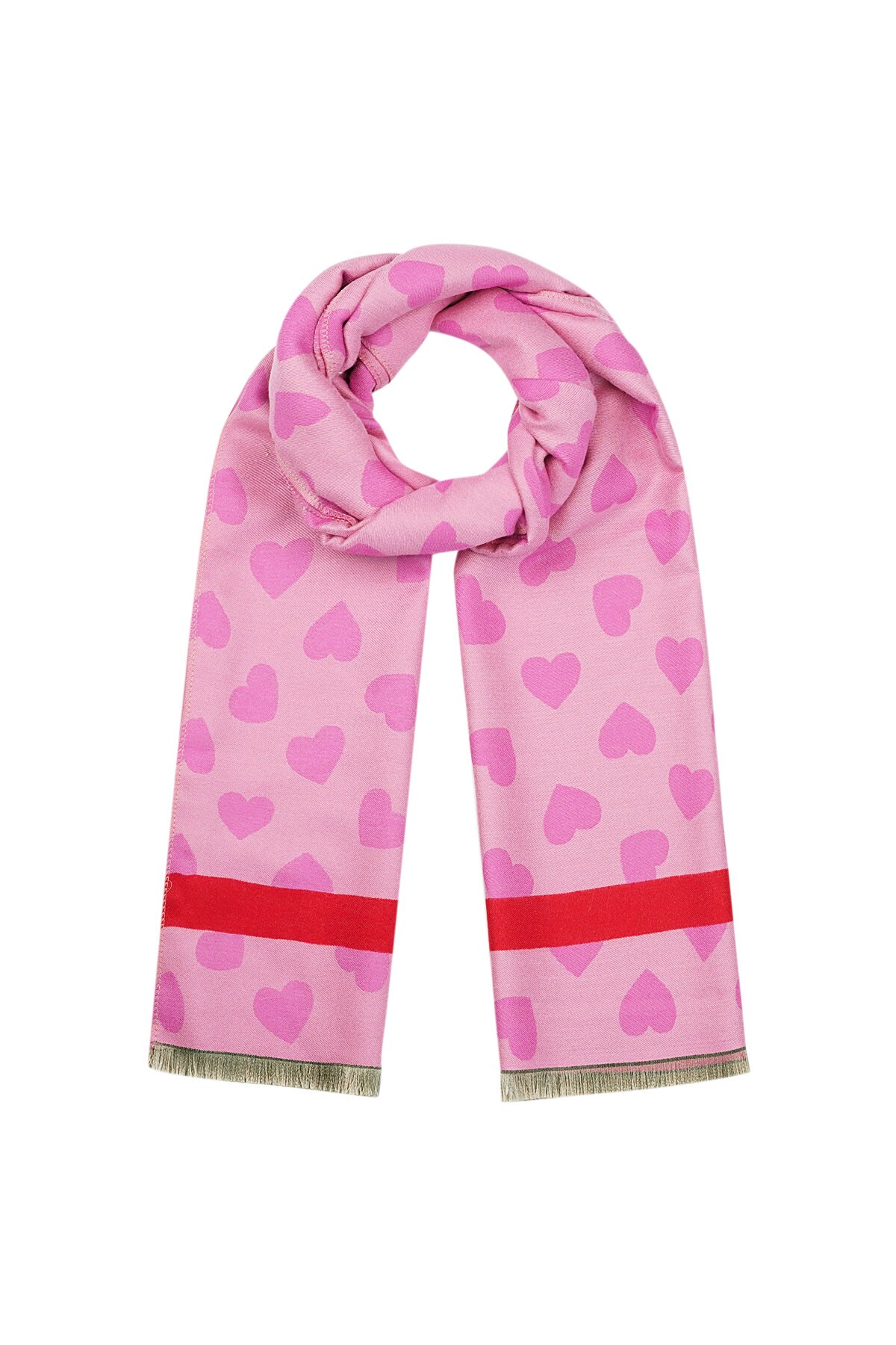 Happy hearts scarf - fuchsia 