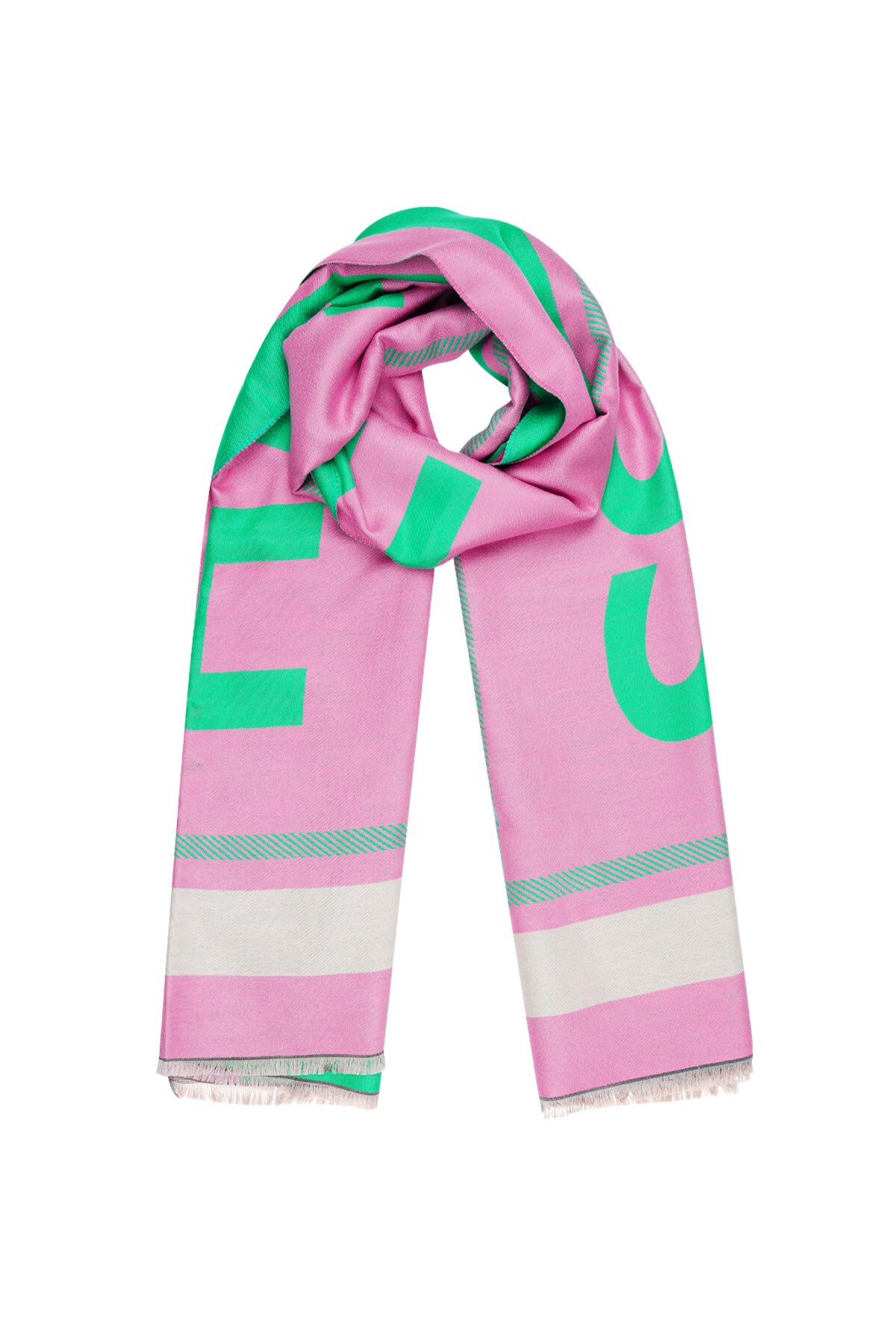 Happy scarf - pink/green h5 