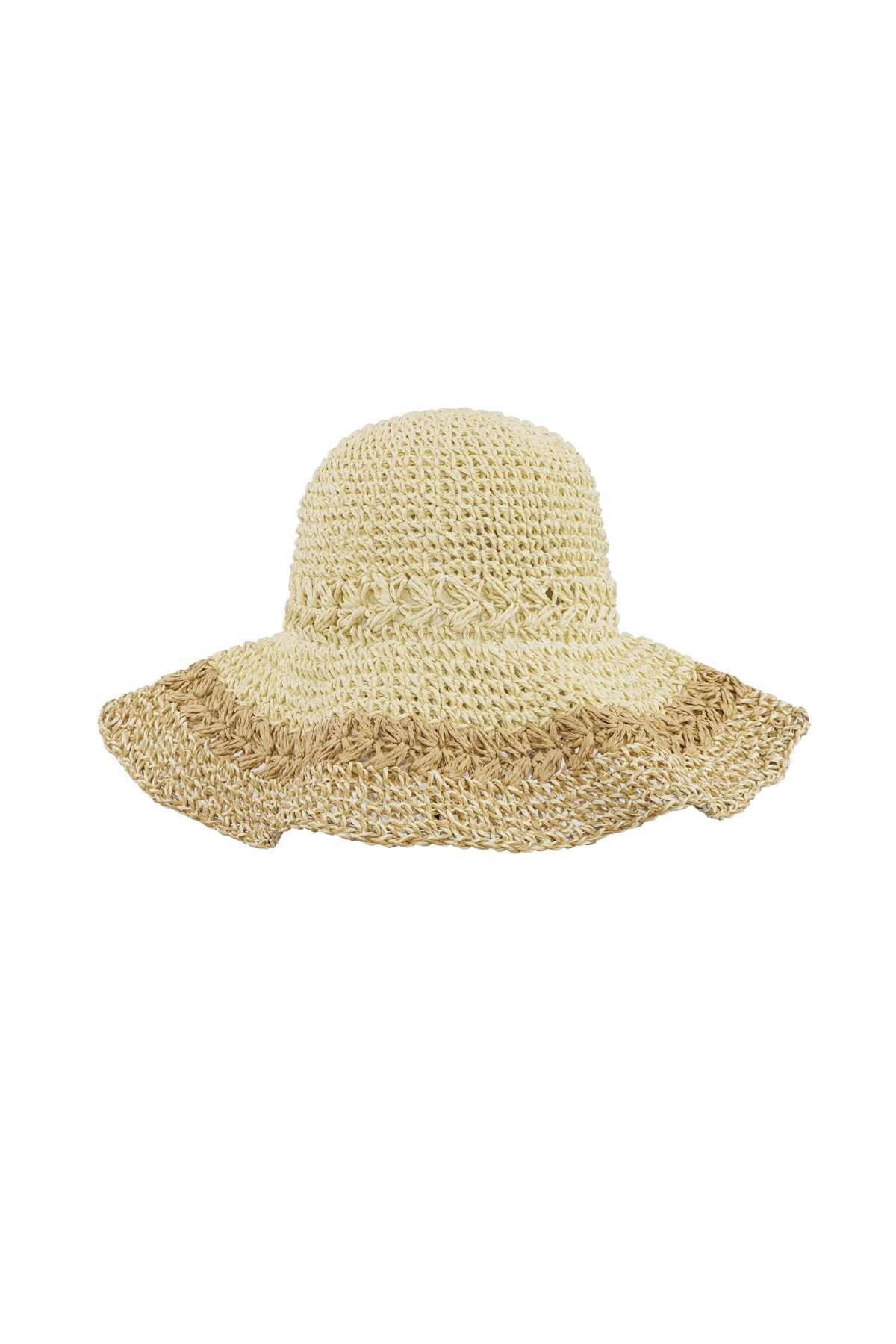 Braided hat with layers - beige h5 