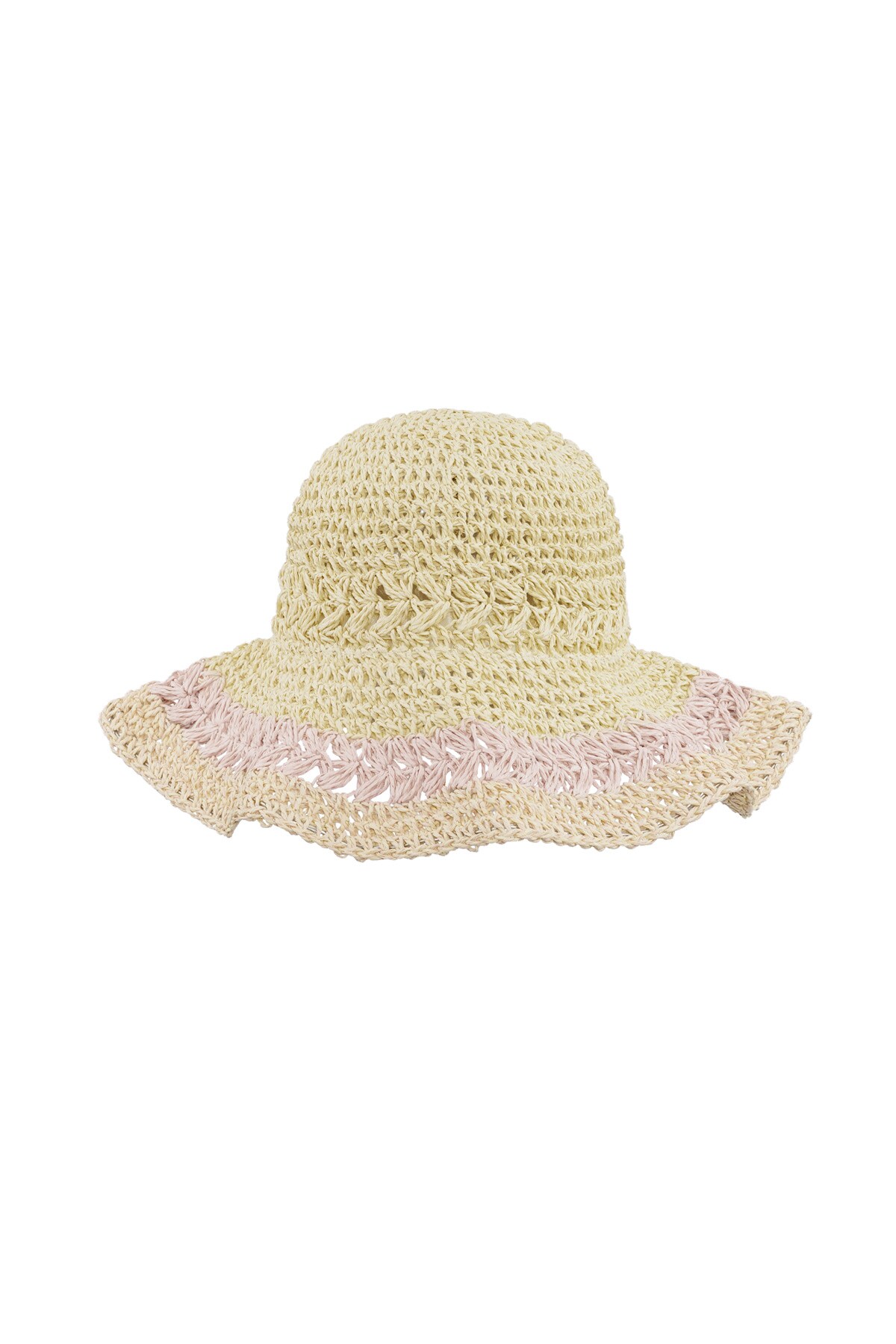 Braided hat with layers - pink  