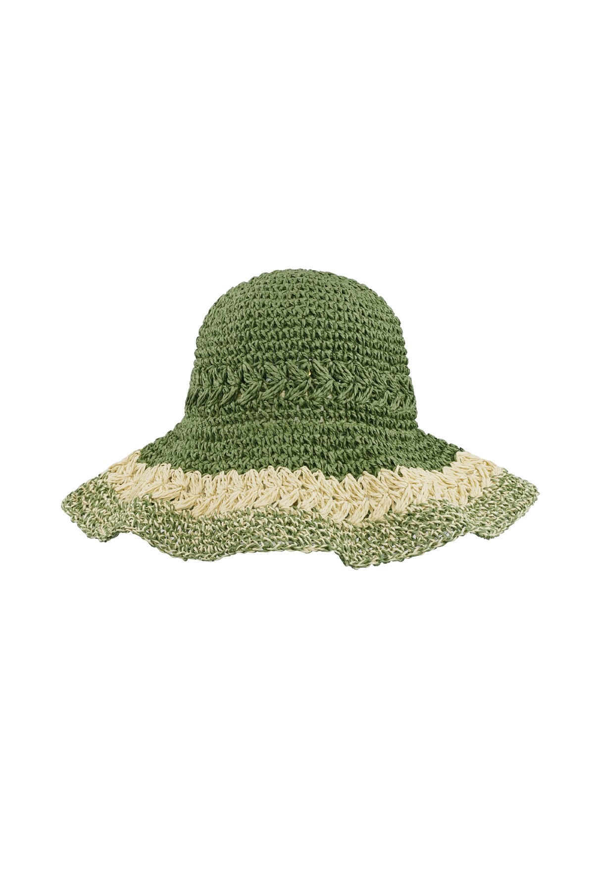 Braided hat with layers - green  