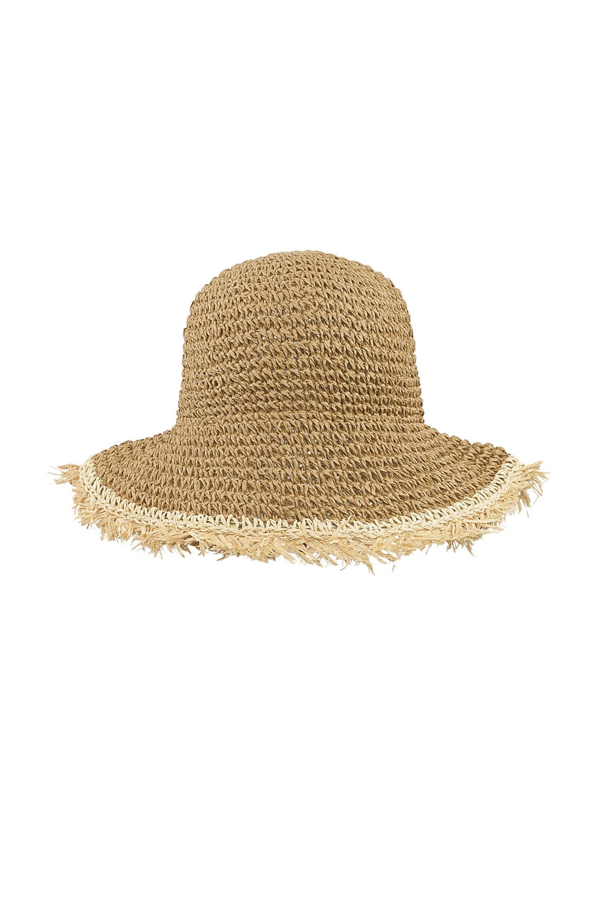 Hat with colored brim - camel  