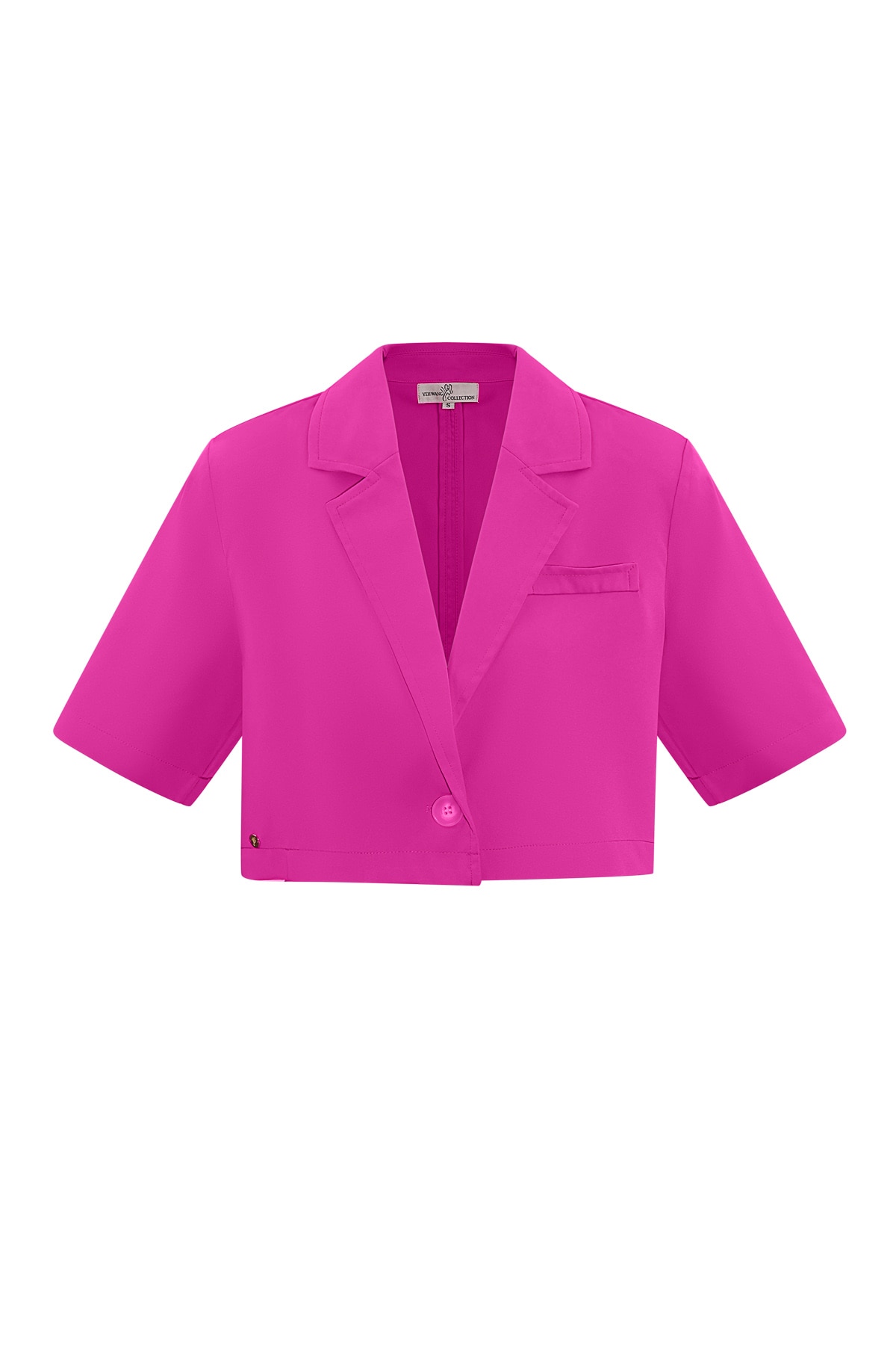 Pastel basic cropped blazer - fuchsia h5 