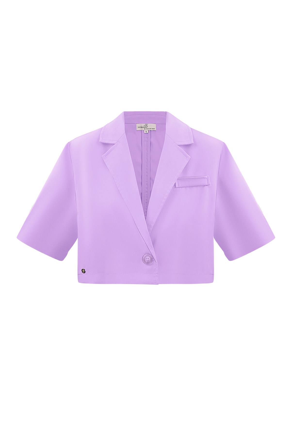 Pastel basic cropped blazer - lilac h5 