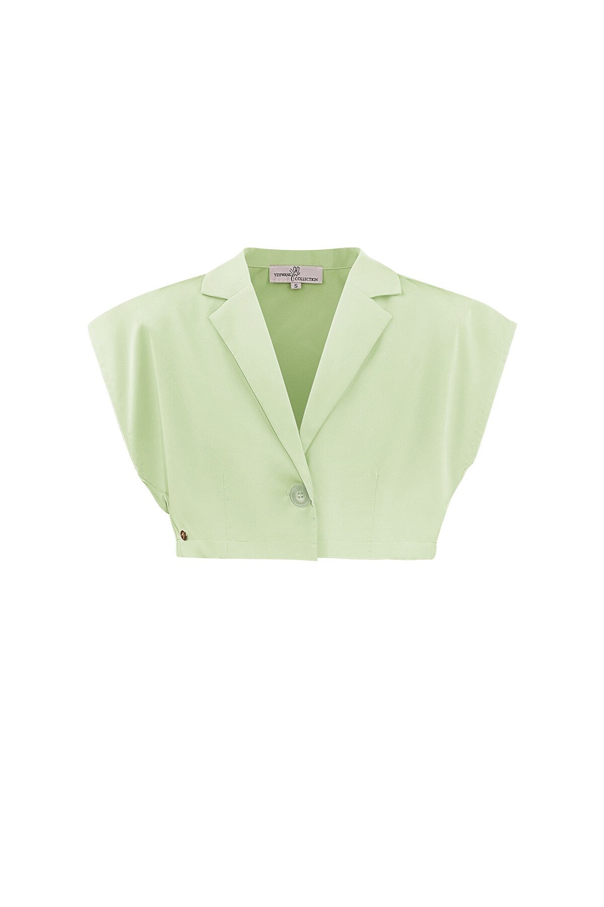 Cropped top with button - green h5 