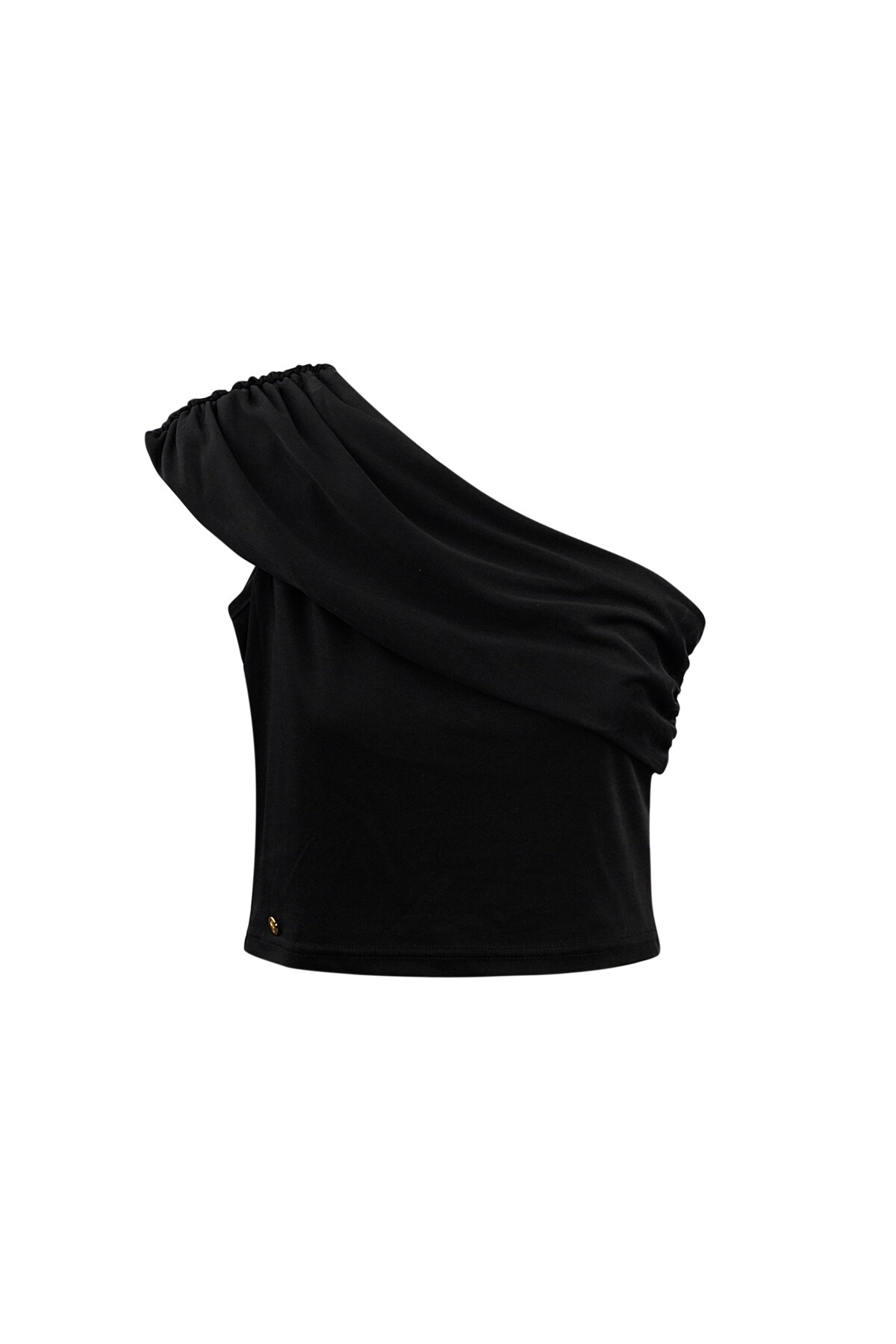 One shoulder classic top - black h5 