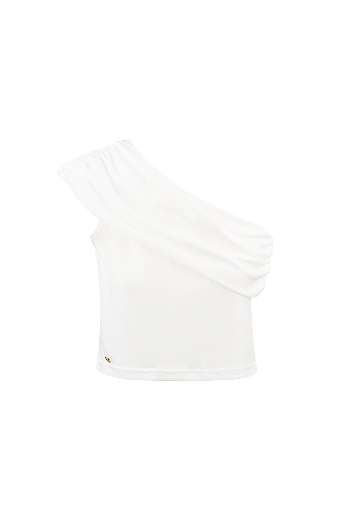 One shoulder classic top - white h5 