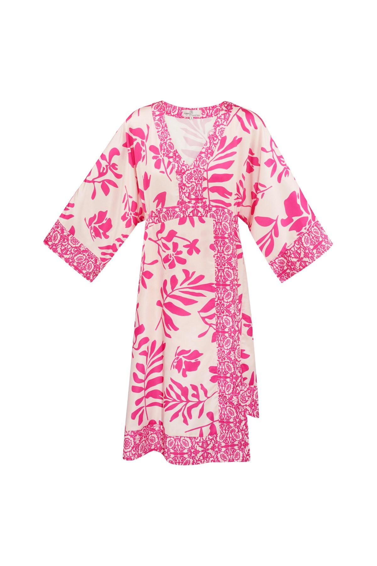 Midi dress with floral print - fuchsia h5 