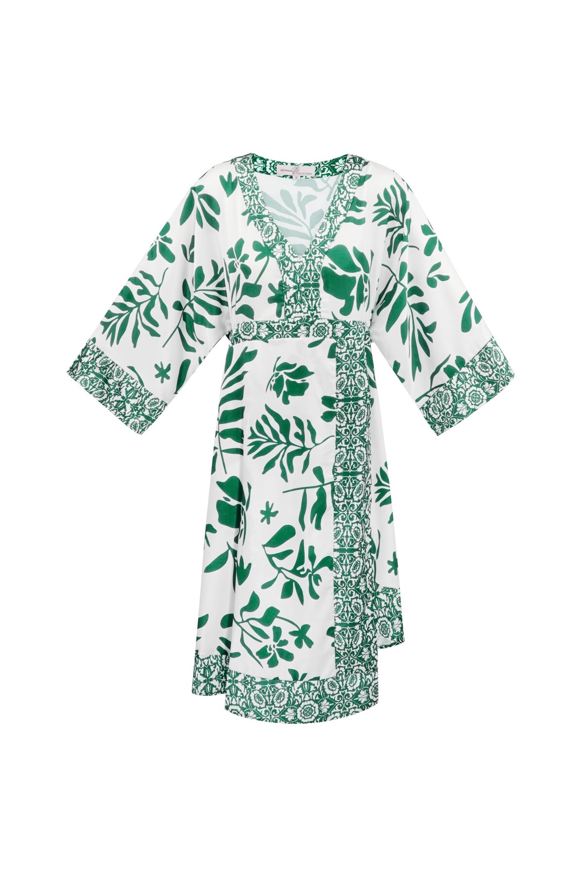 Midi dress with floral print - green h5 