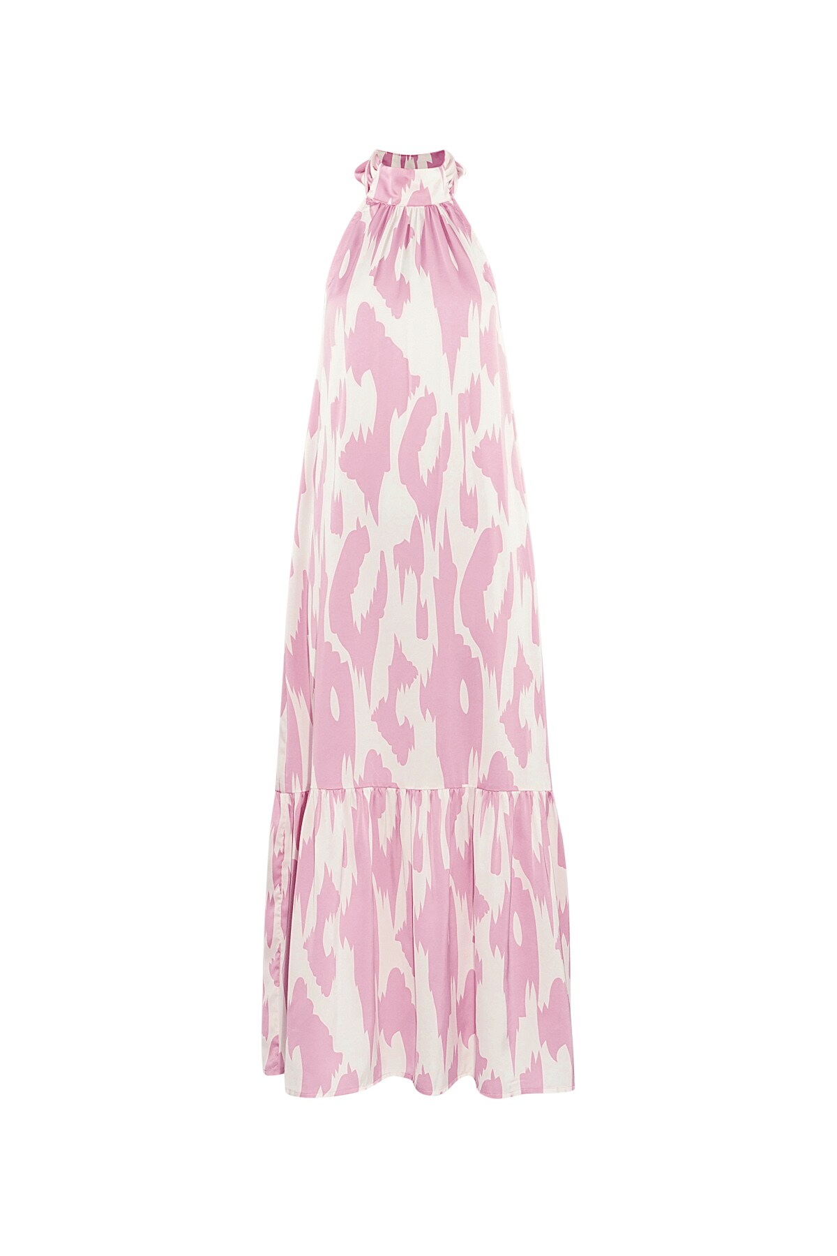 Halter dress with print - pink 