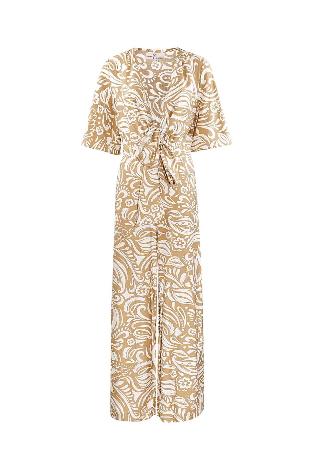 Jumpsuit with print - beige h5 