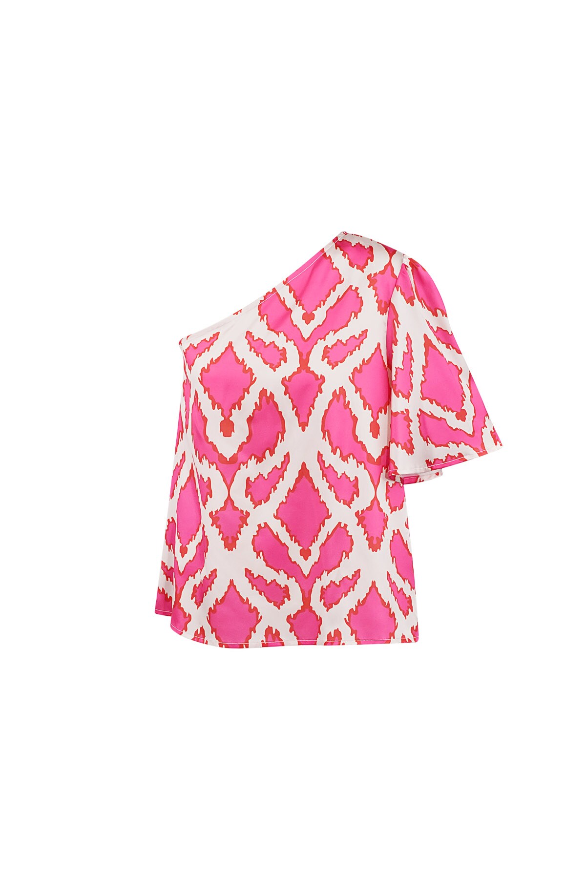 One-shoulder top tropical bliss - fuchsia h5 