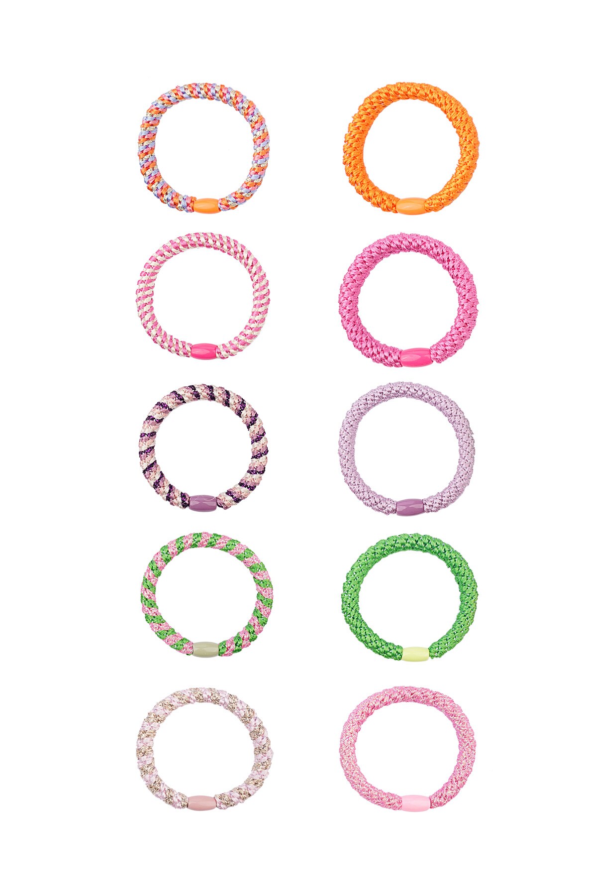 Hair elastic bracelets box spring spheres - multi h5 