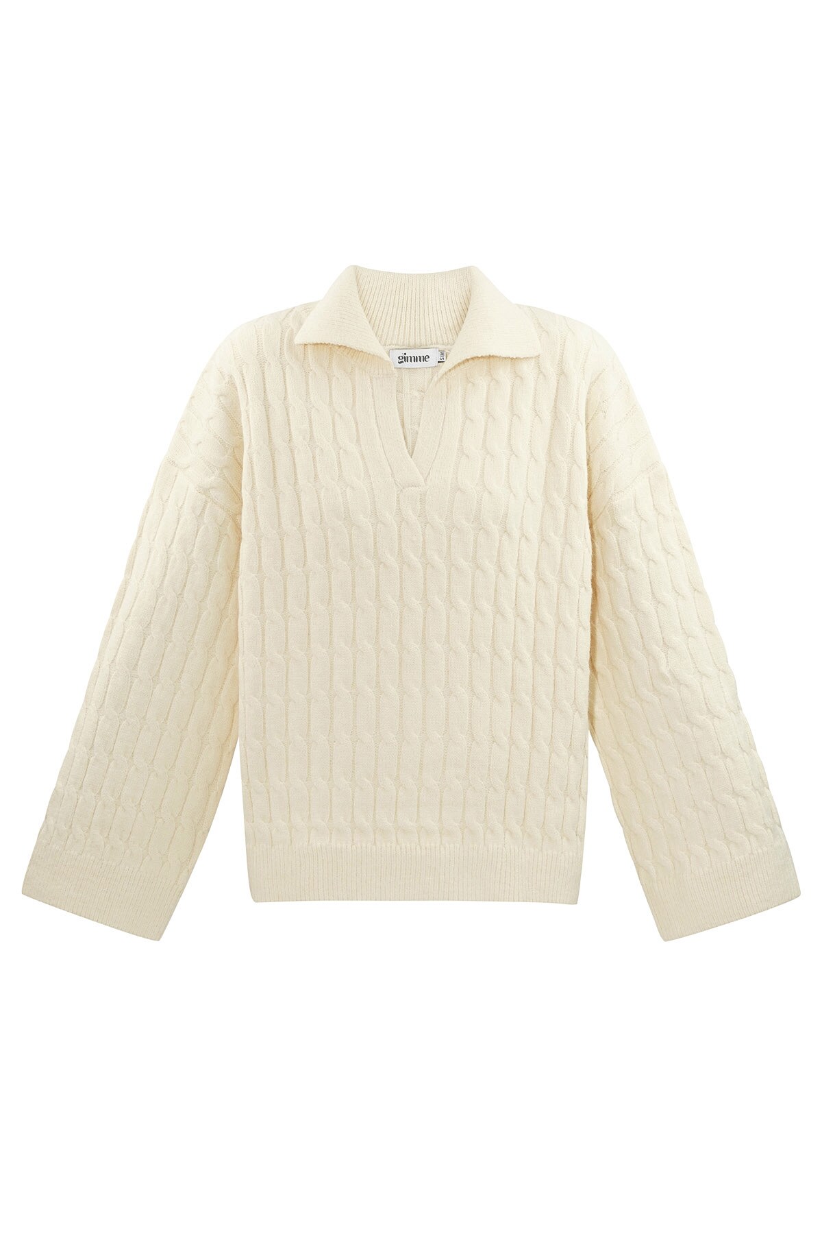 Comfy cable knit sweater - off-white h5 