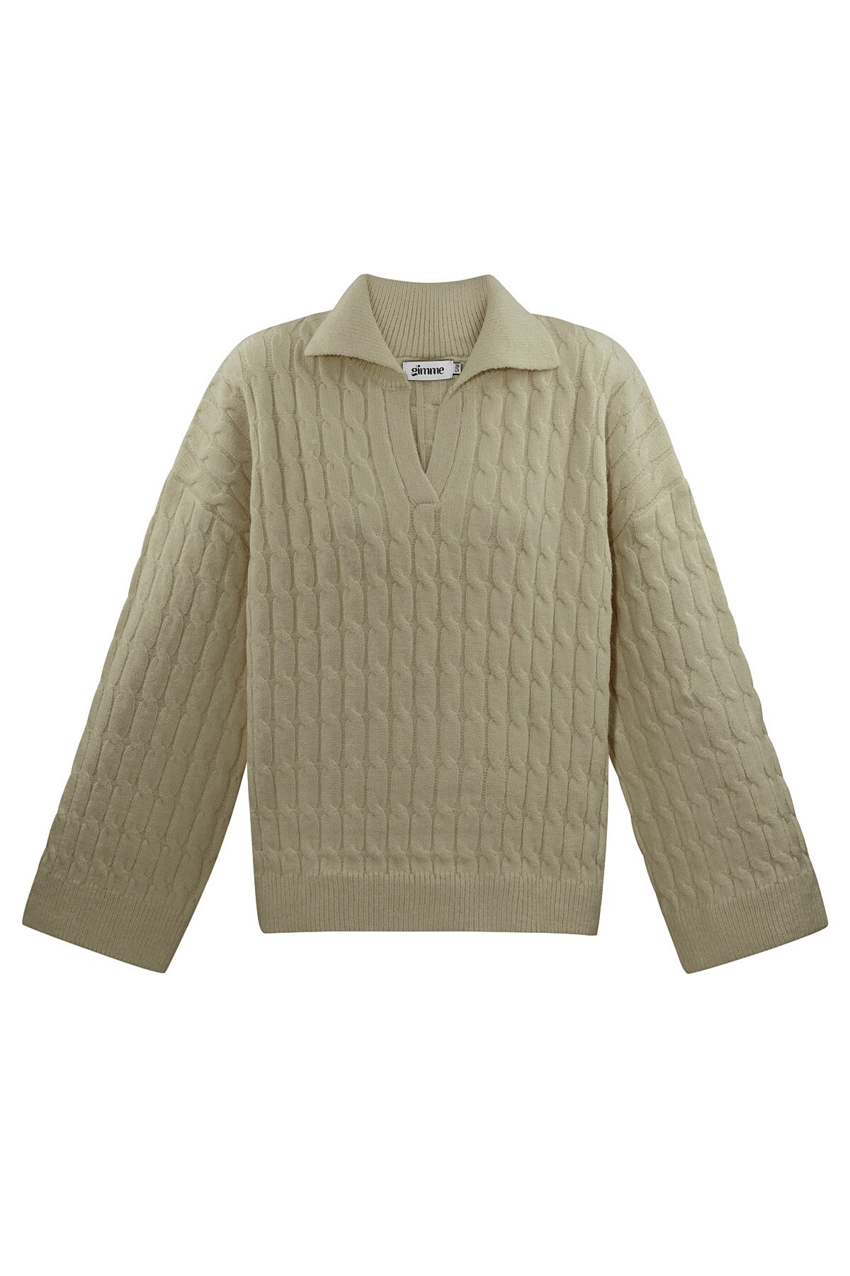 Comfy cable knit sweater - brown h5 