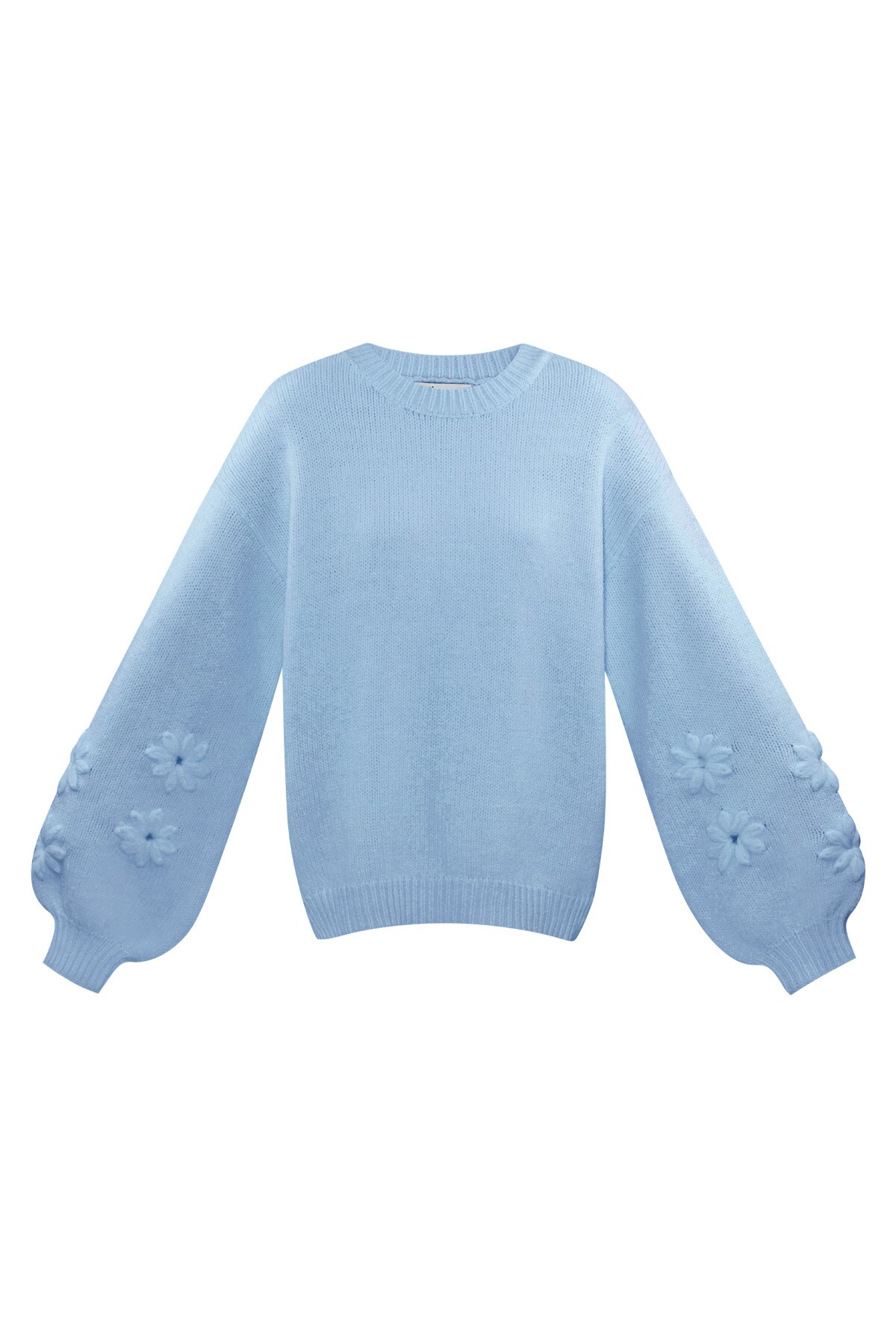 Lovely floral touch sweater - blue h5 