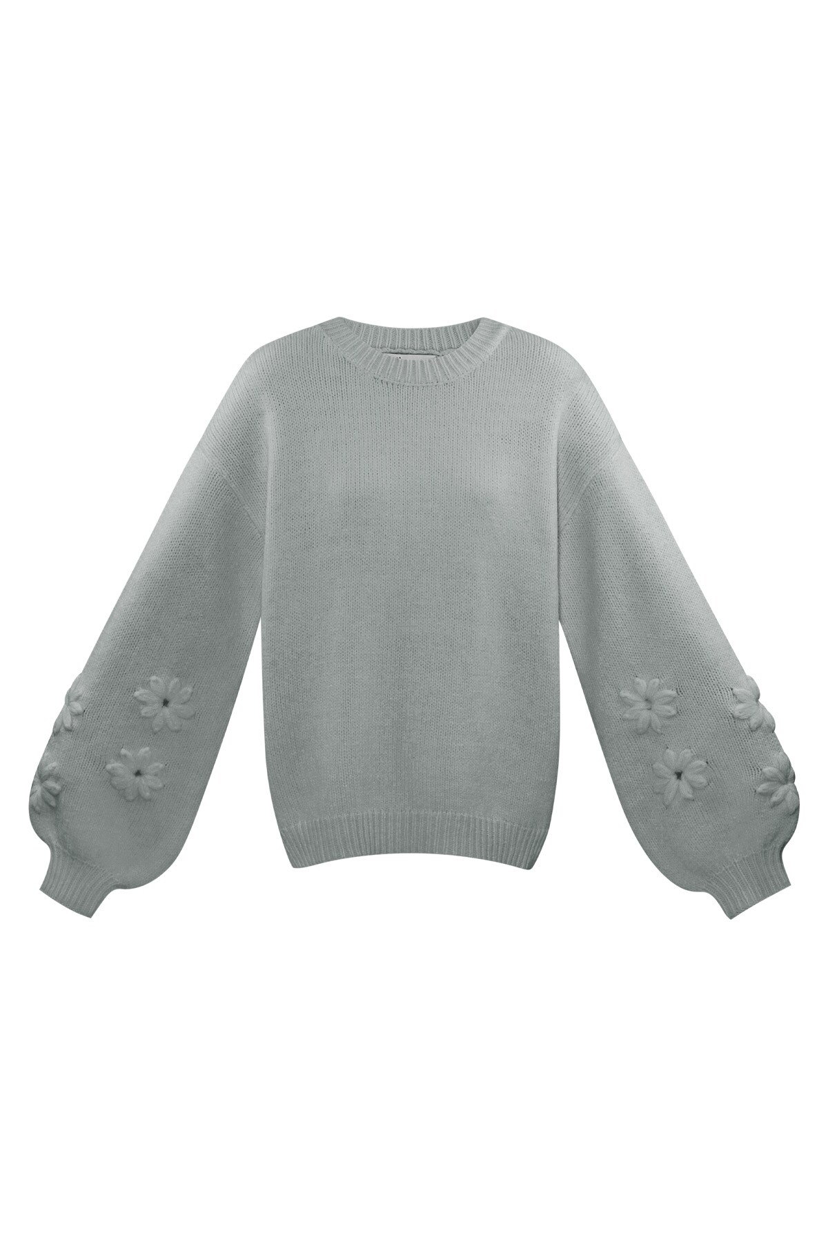 Lovely floral touch sweater - gray h5 