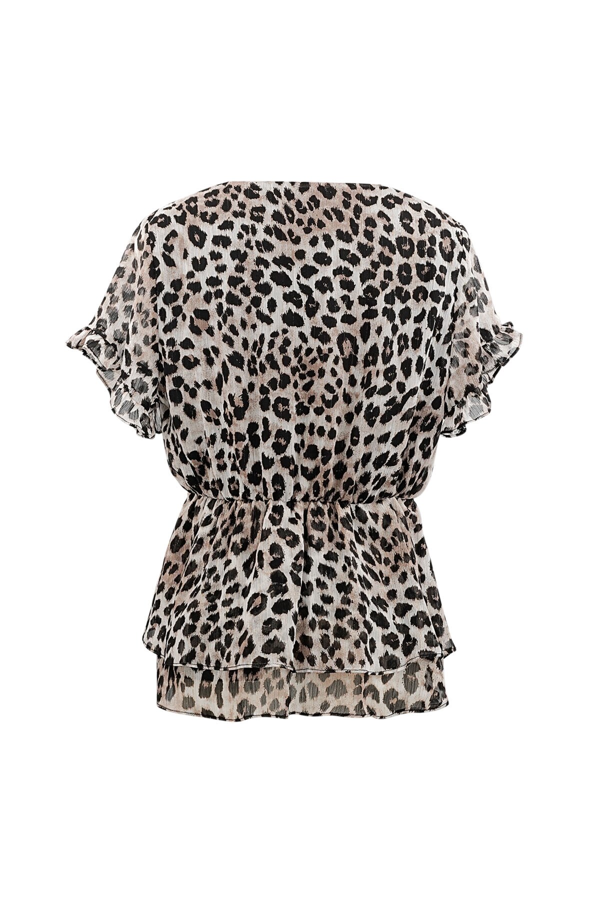 Peplum leopard print top - brown Picture7