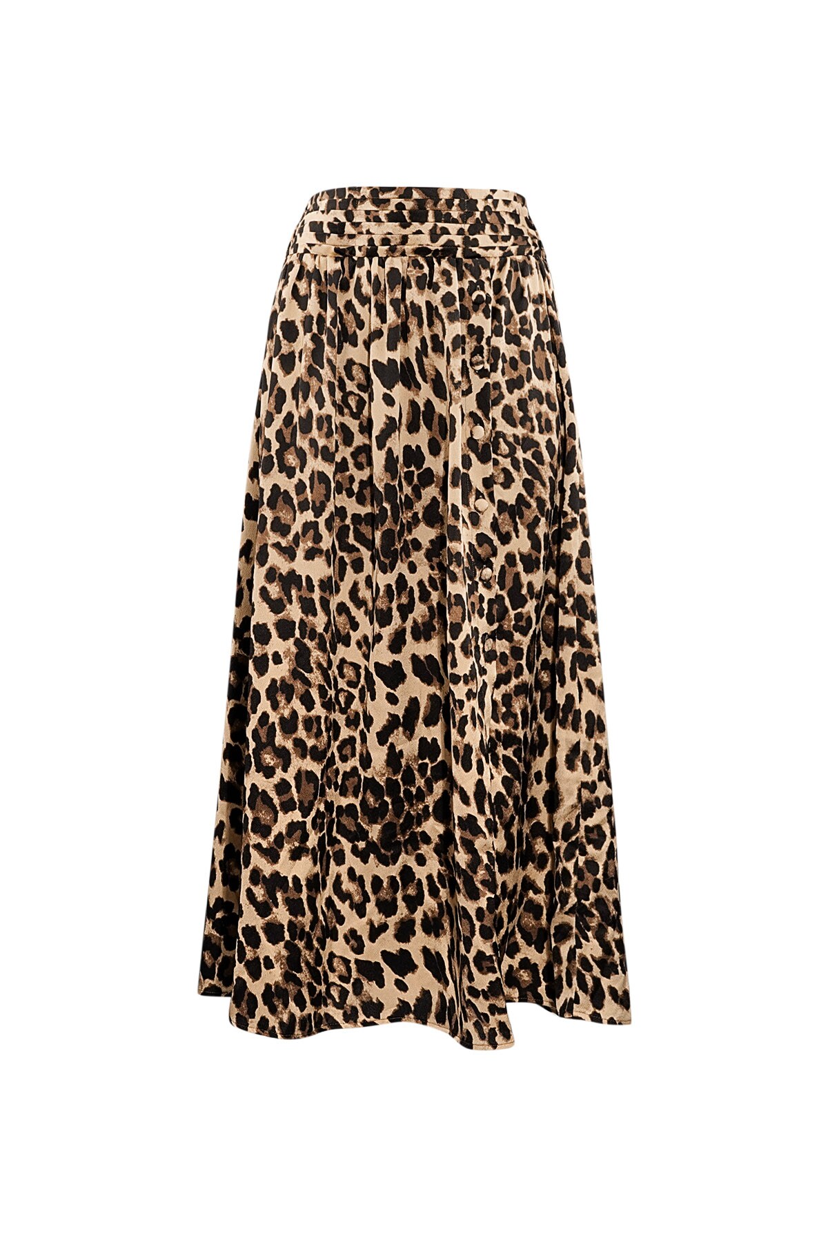 Long leopard print skirt - brown h5 