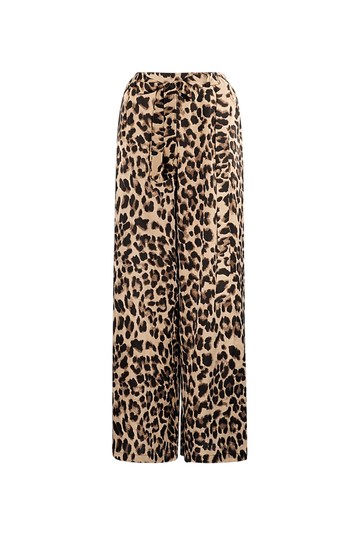 Wide trousers leopard print - brown 